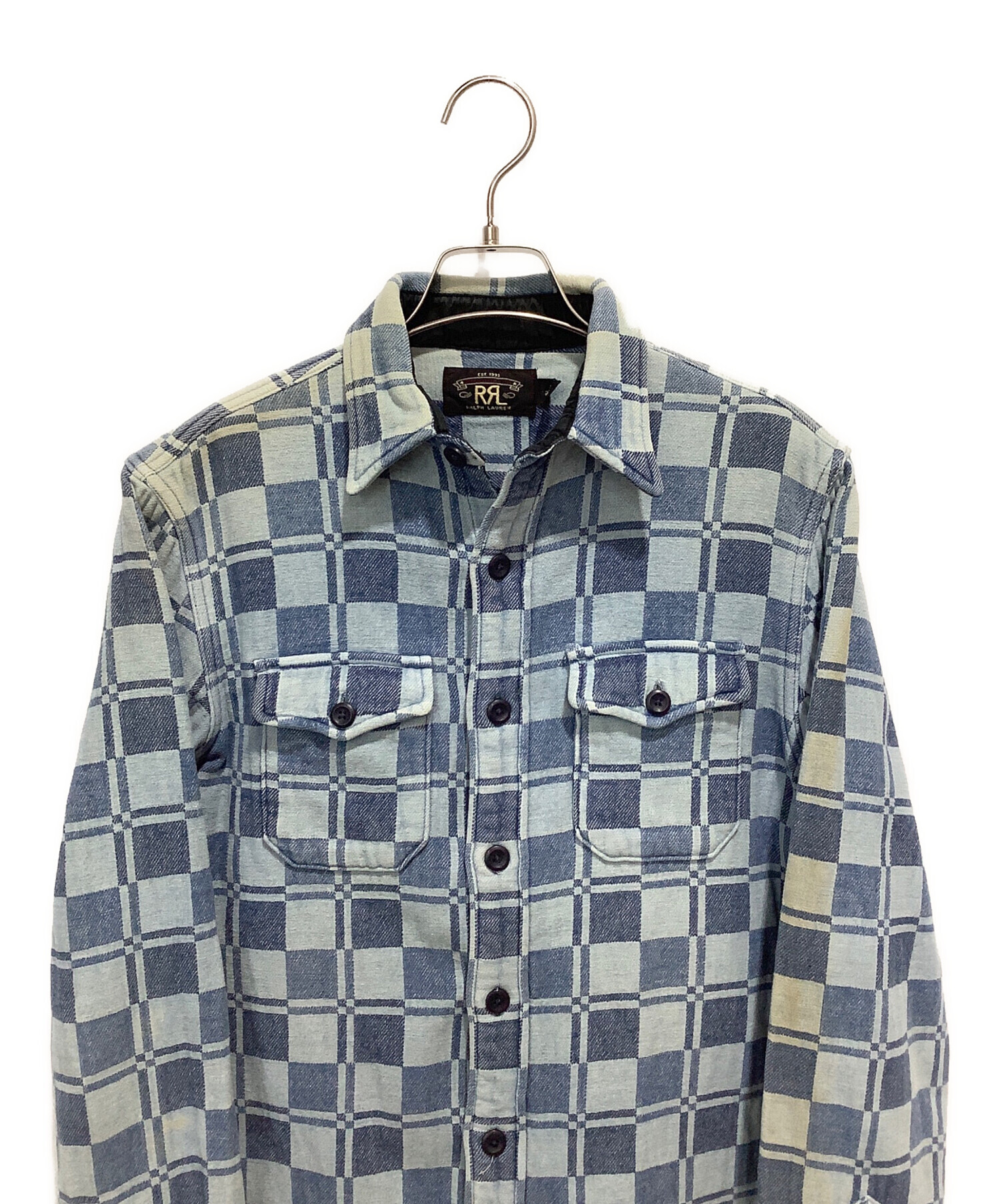 中古・古着通販】RRL (ダブルアールエル) チェックシャツ ブルー 中古・古着通販】RRL (ダブルアールエル) チェックシャツ ブルー