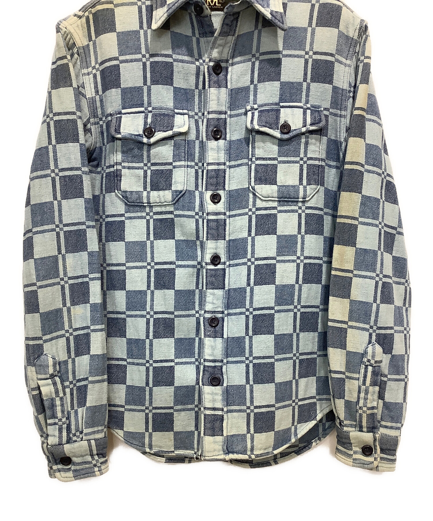 中古・古着通販】RRL (ダブルアールエル) チェックシャツ ブルー