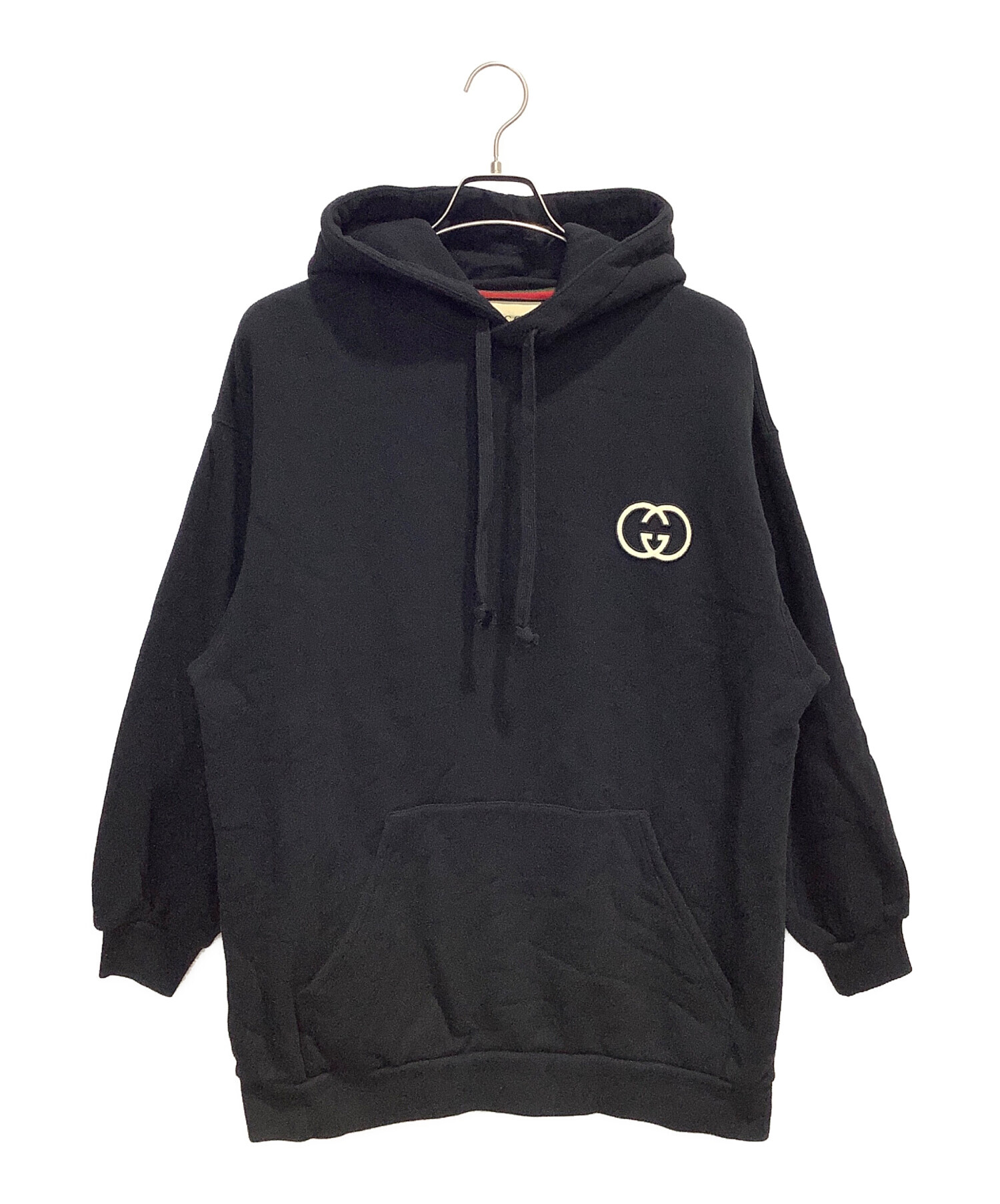 K*U様 GUCCI ブラック パーカー 中古・古着通販】GUCCI (グッチ) プルオーバーパーカー ブラック