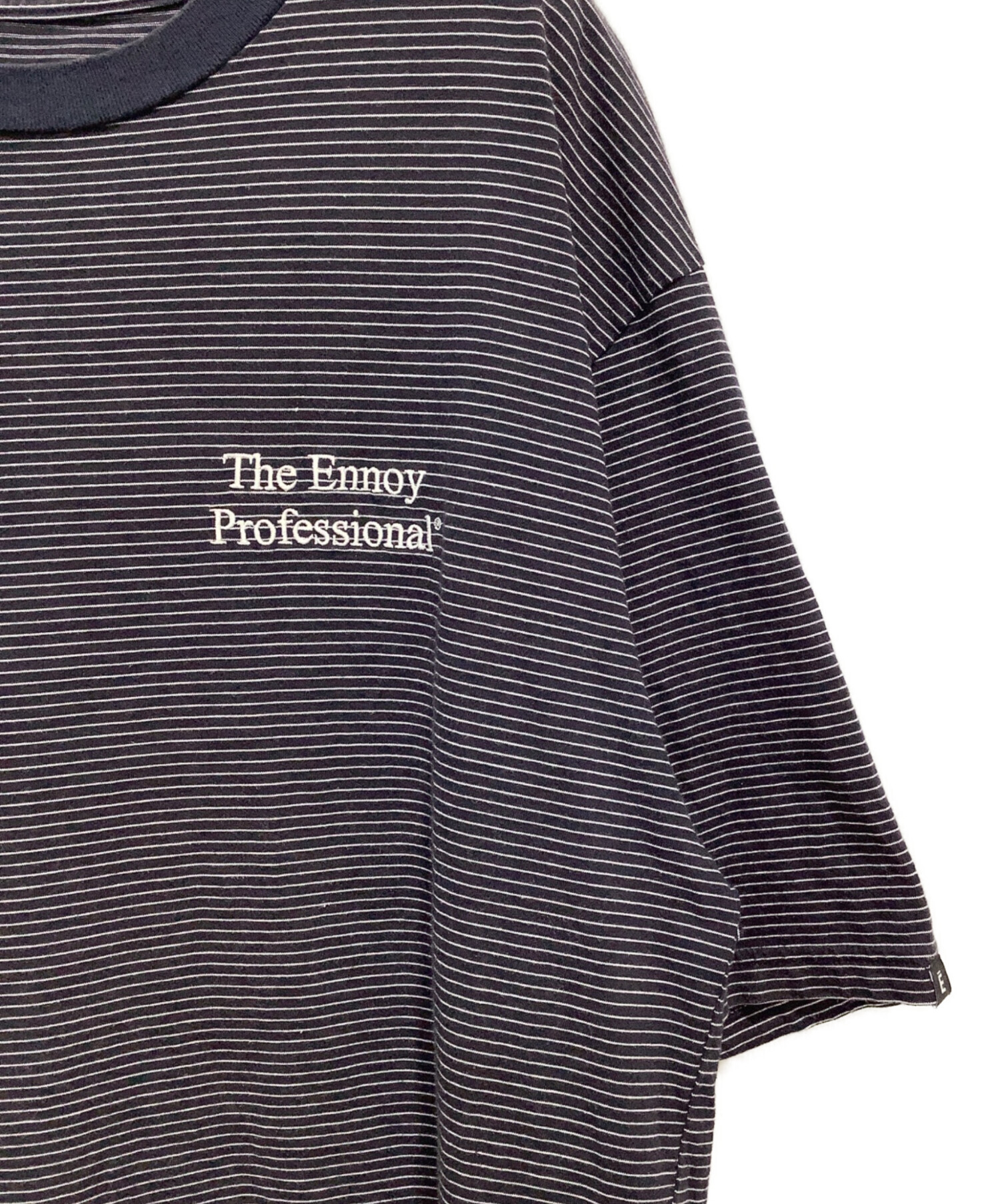 中古・古着通販】ENNOY (エンノイ) Border T-Shirt ネイビー サイズ:XL