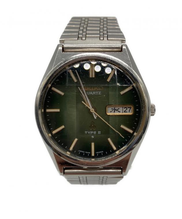 【希少・稼動品】SEIKO TYPE II セイコー グリーン文字盤　腕時計 中古・古着通販】SEIKO (セイコー) TYPEⅡ 腕時計 グリーン｜ブランド