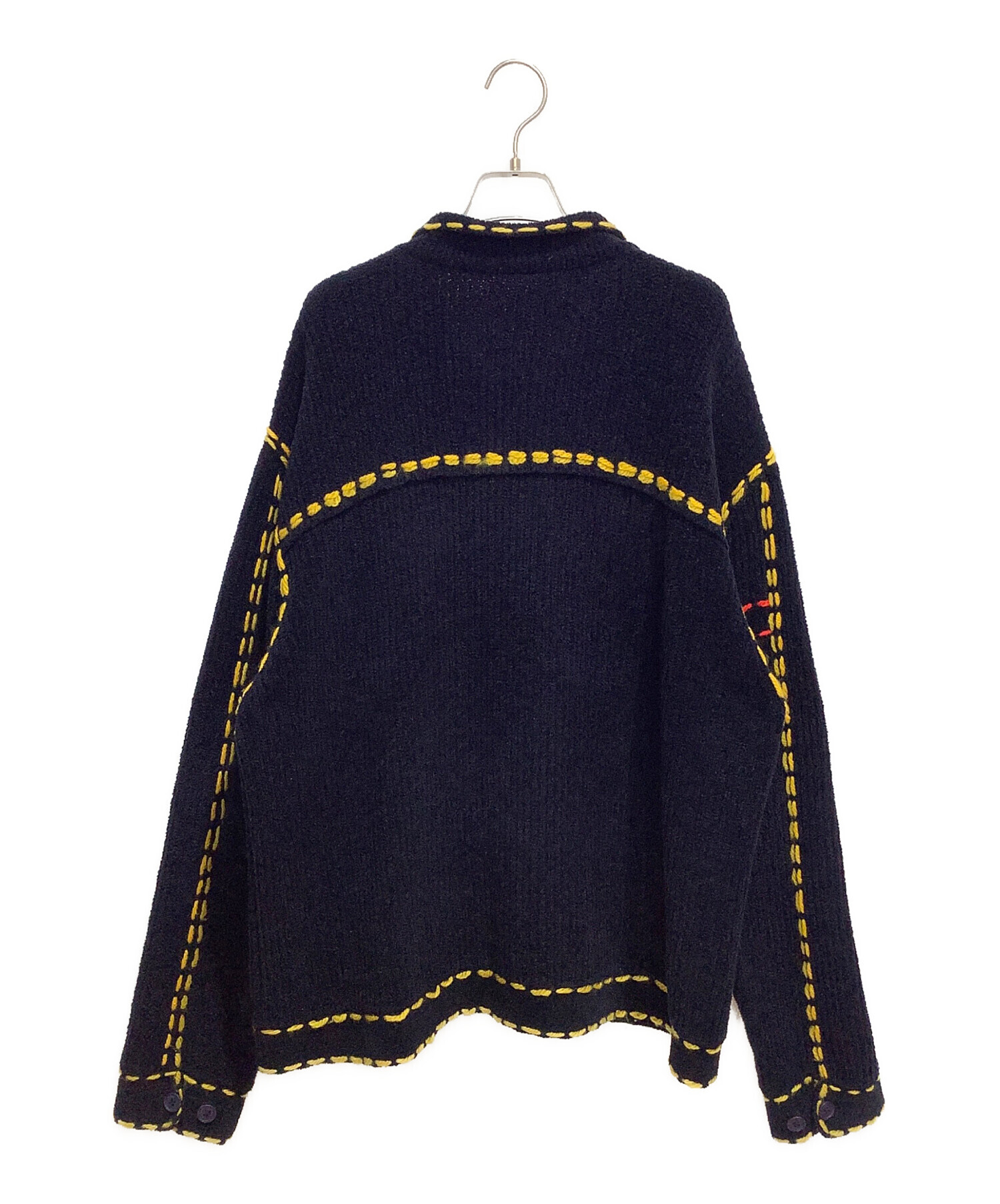 中古・古着通販】PHINGERIN (フィンガリン) 厚手カーディガン ネイビー