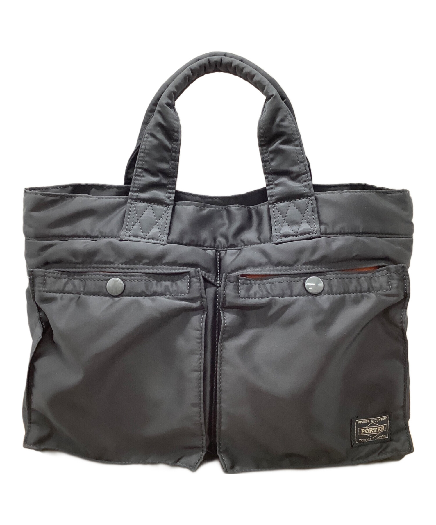 【中古】PORTER トートバッグ ブラックLサイズ 中古・古着通販】PORTER (ポーター) トートバッグ ブラック｜ブランド