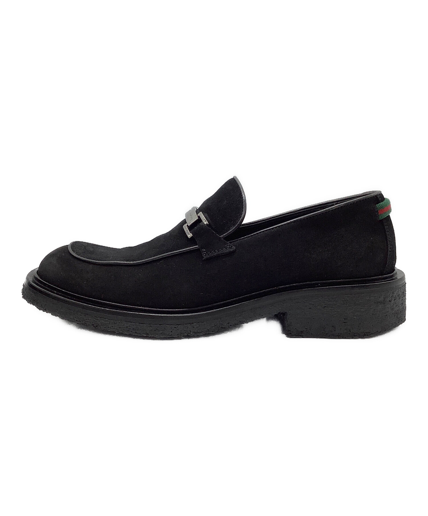 GUCCI グッチ ビットローファー ブラック スウェード42 1/2E 中古・古着通販】GUCCI (グッチ) ビットローファー ブラック サイズ:42