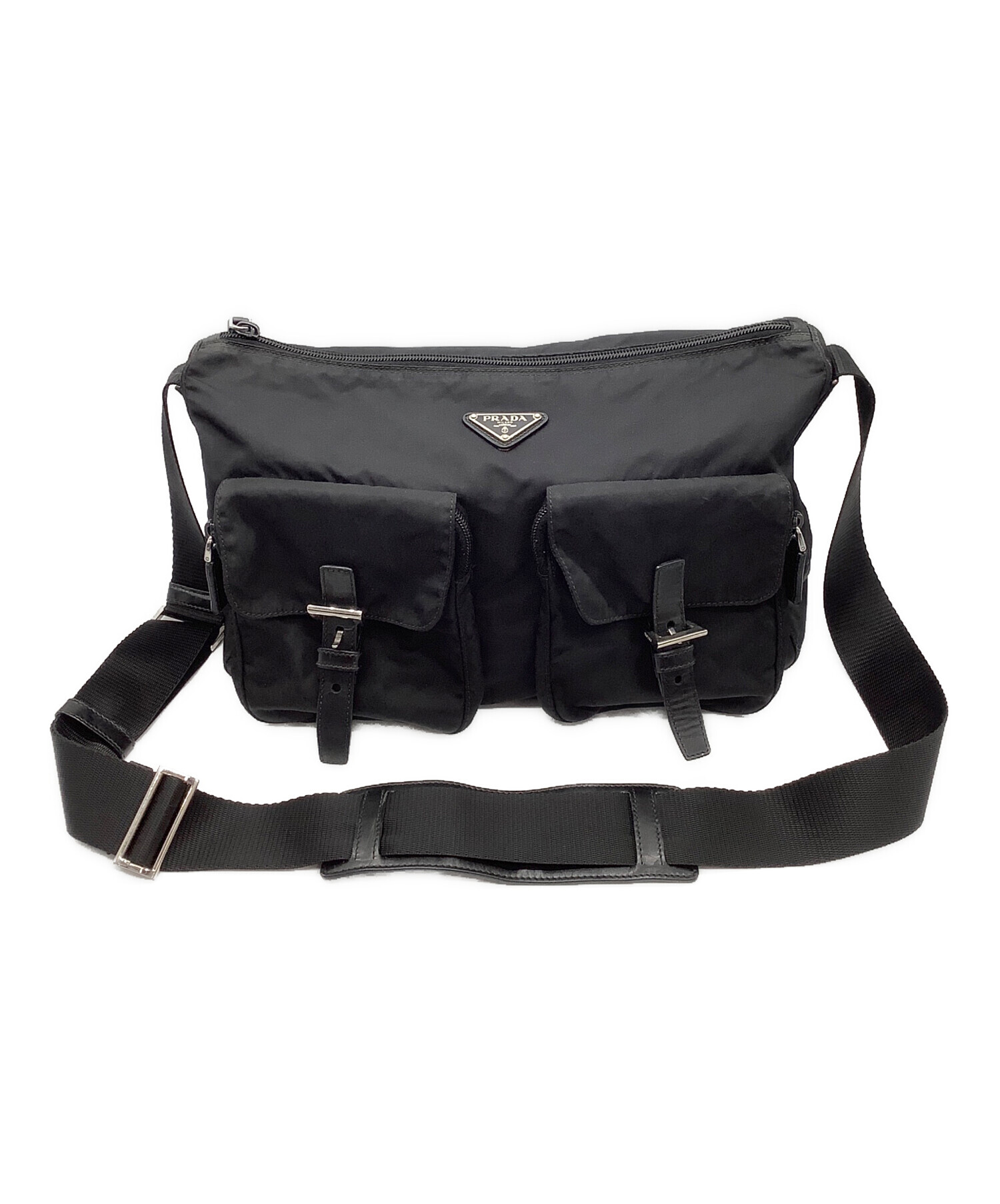 ふ*ー様 プラダ　ショルダーバック 中古・古着通販】PRADA (プラダ) ショルダーバッグ ブラック｜ブランド