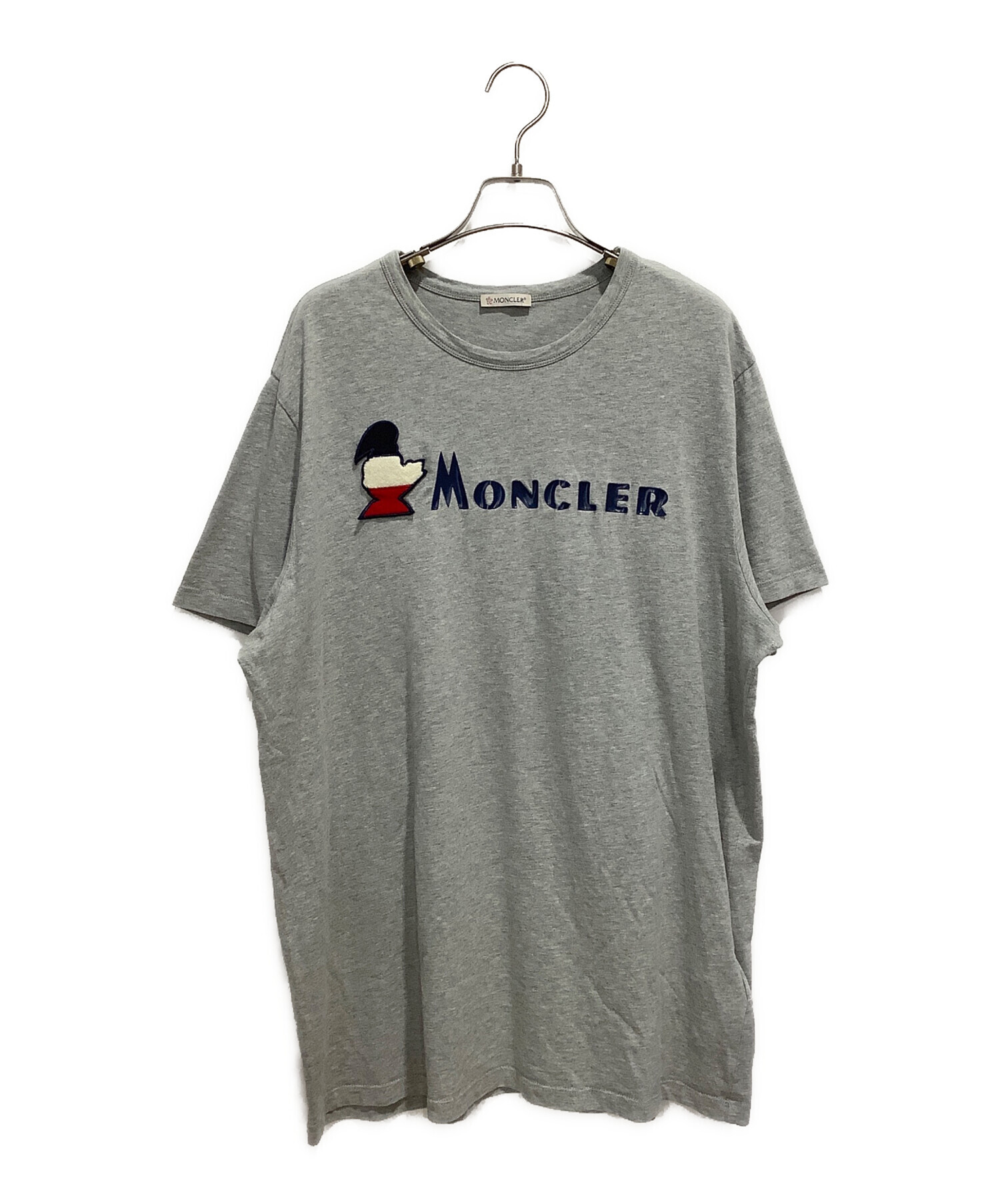 MONCLERモンクレール フェルトロゴ Tシャツブルーグレー グラデーション 中古・古着通販】MONCLER (モンクレール) ロゴTシャツ グレー サイズ:L