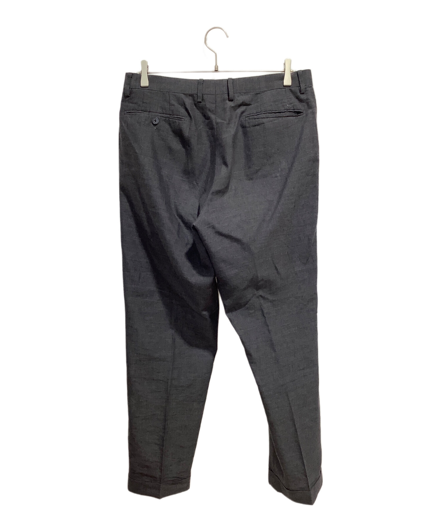 中古・古着通販】COMOLI (コモリ) リネンウール2タックパンツ グレー