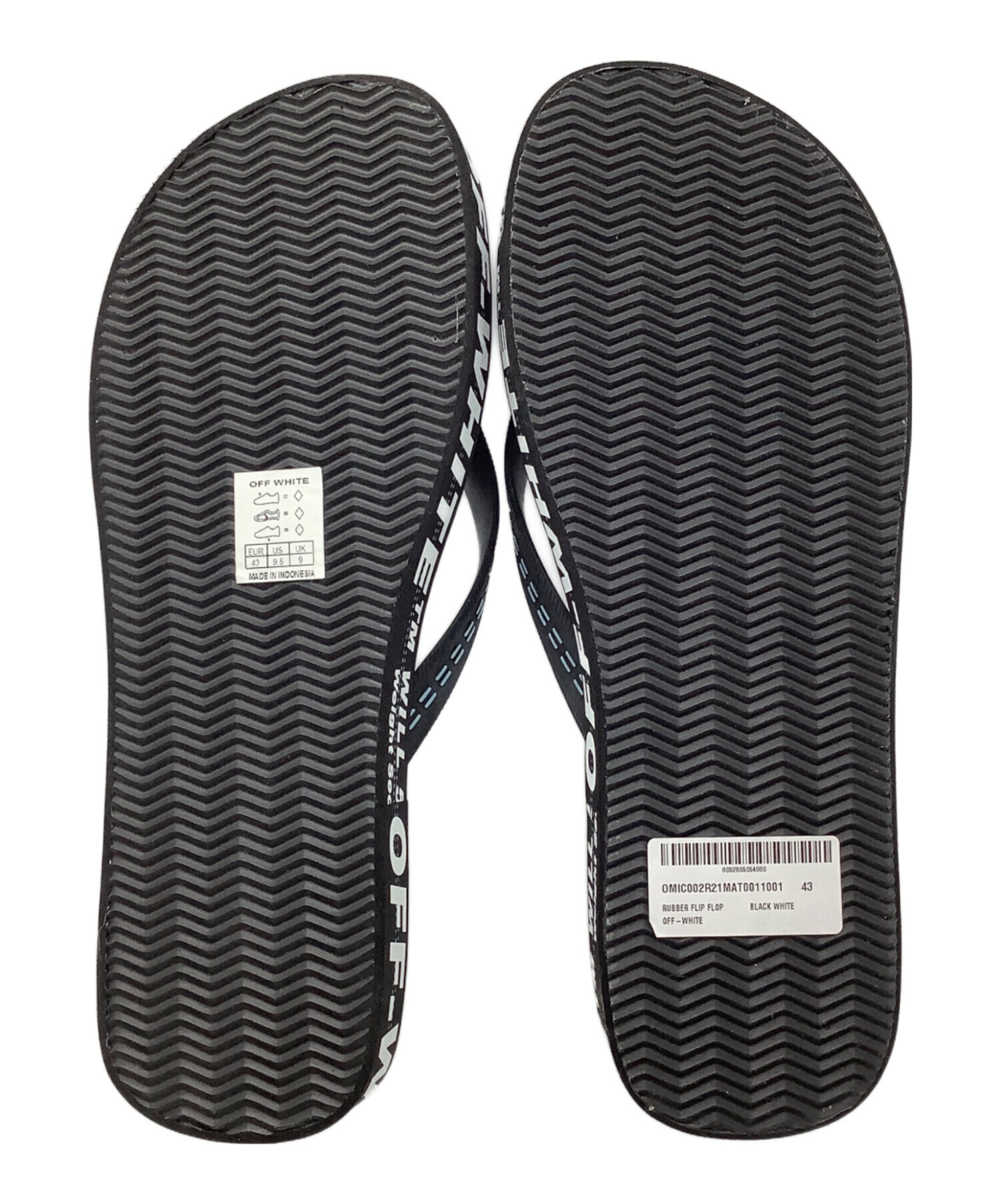 中古・古着通販】OFFWHITE (オフホワイト) RUBBER FLIP FLOP ブラックx