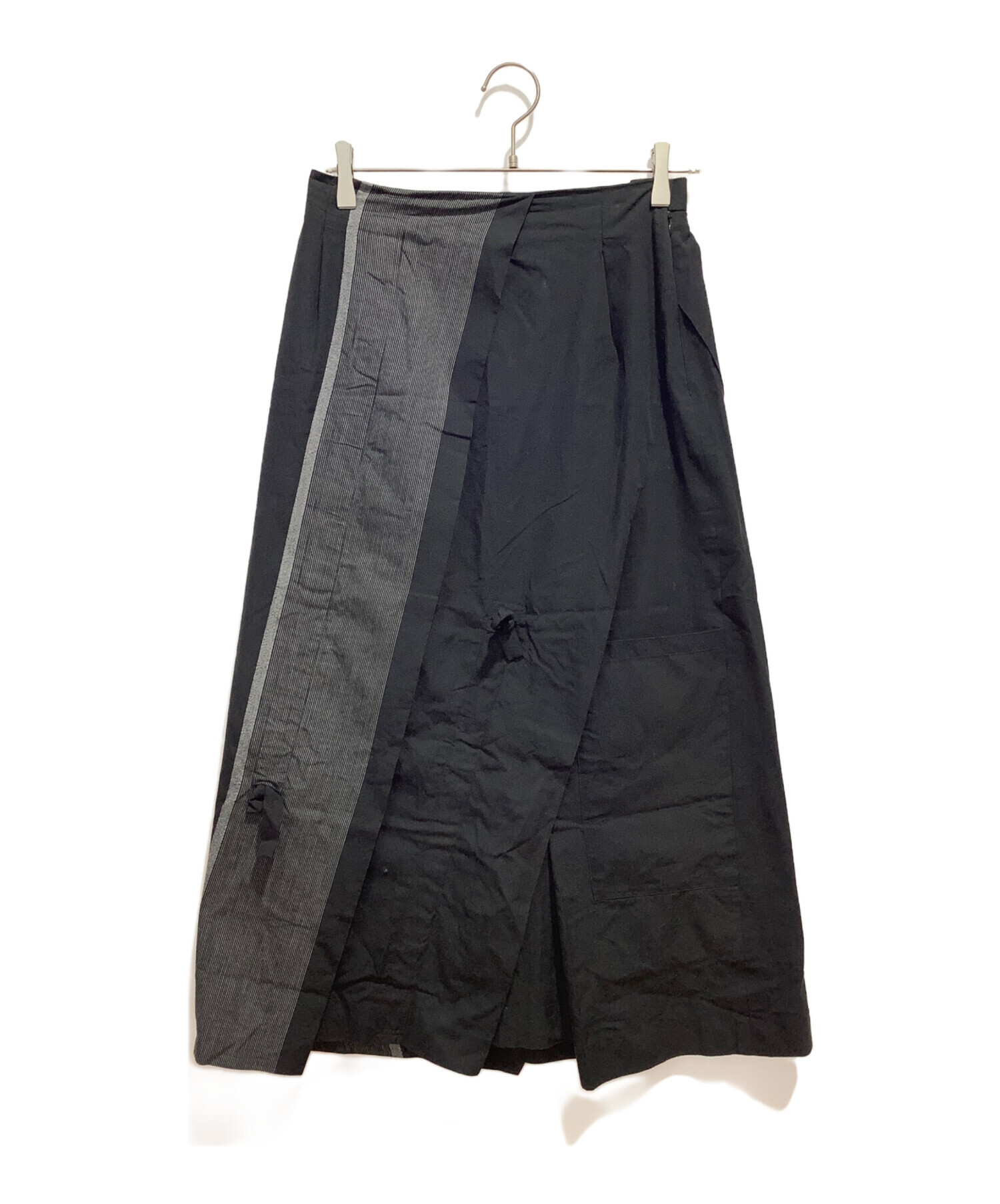 ジウ　慈雨　変形ロングスカート　サイズ40 日本製 中古・古着通販】慈雨 (ジウ) 切替ロングスカート ブラック×グレー