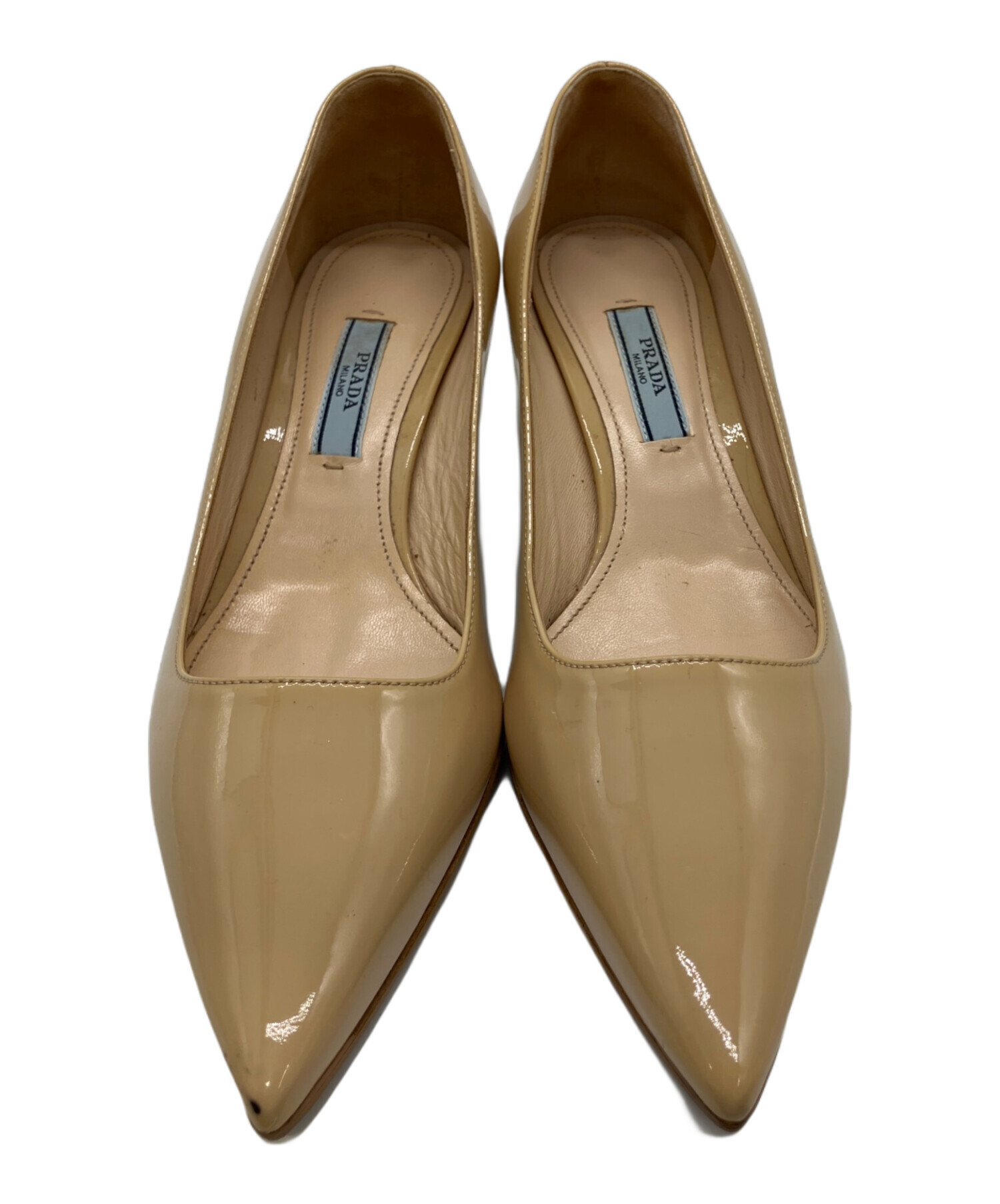 新品未使用　PRADA　パンプス　35.5サイズ 中古・古着通販】PRADA (プラダ) エナメルパンプス ベージュ サイズ