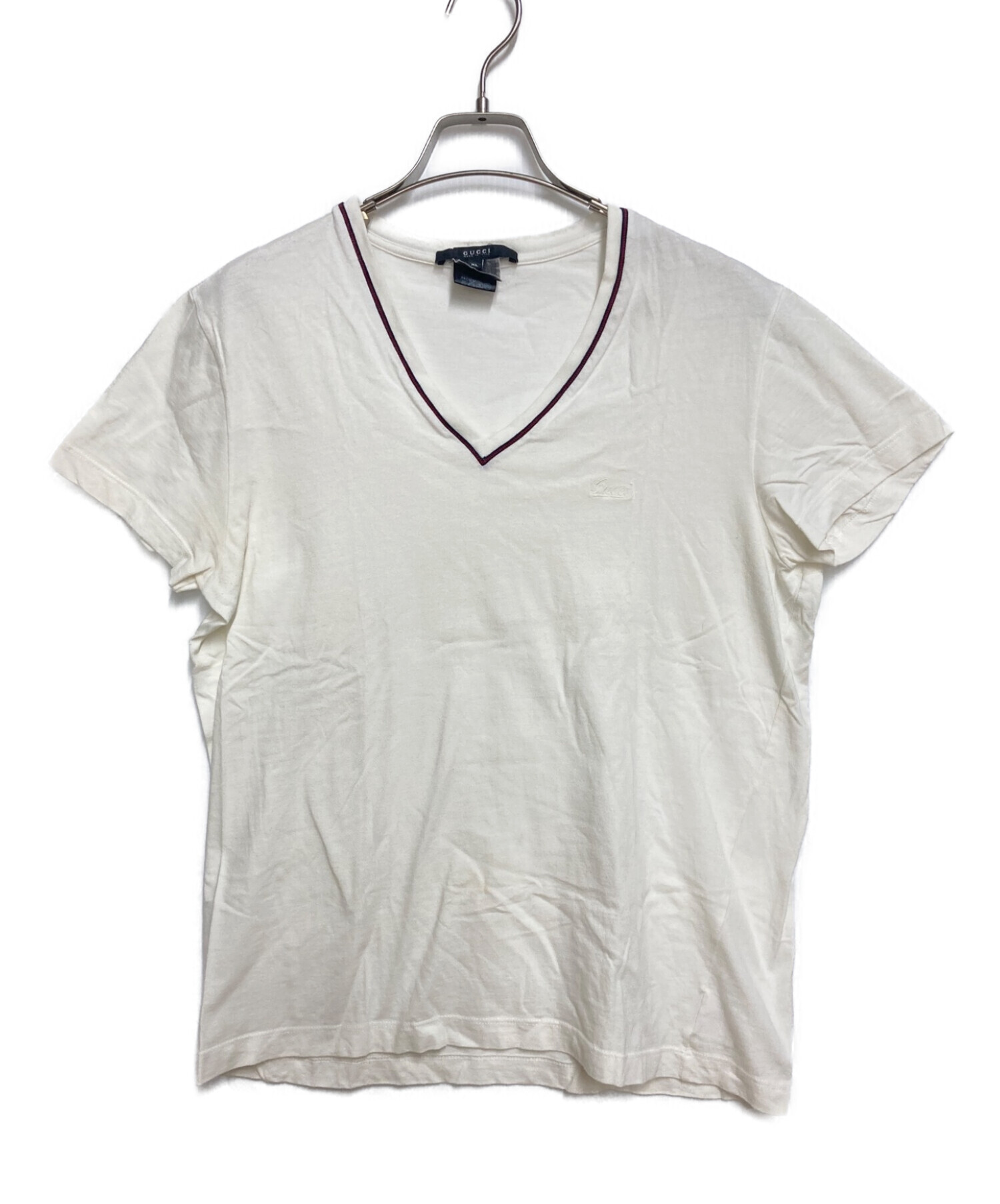 中古・古着通販】GUCCI (グッチ) VネックTシャツ ホワイト サイズ:XL 