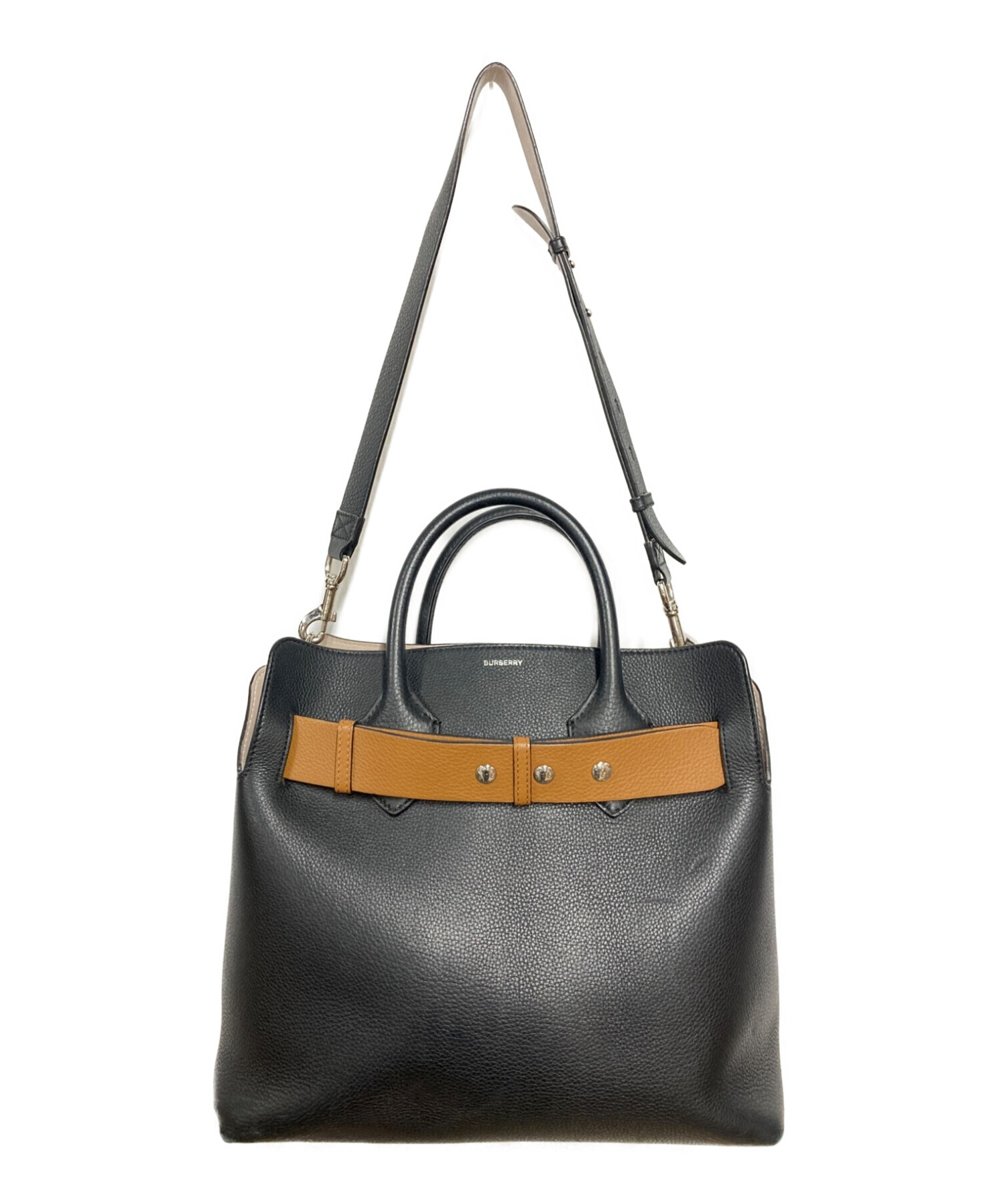 中古・古着通販】BURBERRY (バーバリー) 2WAYハンドバッグ ブラック 