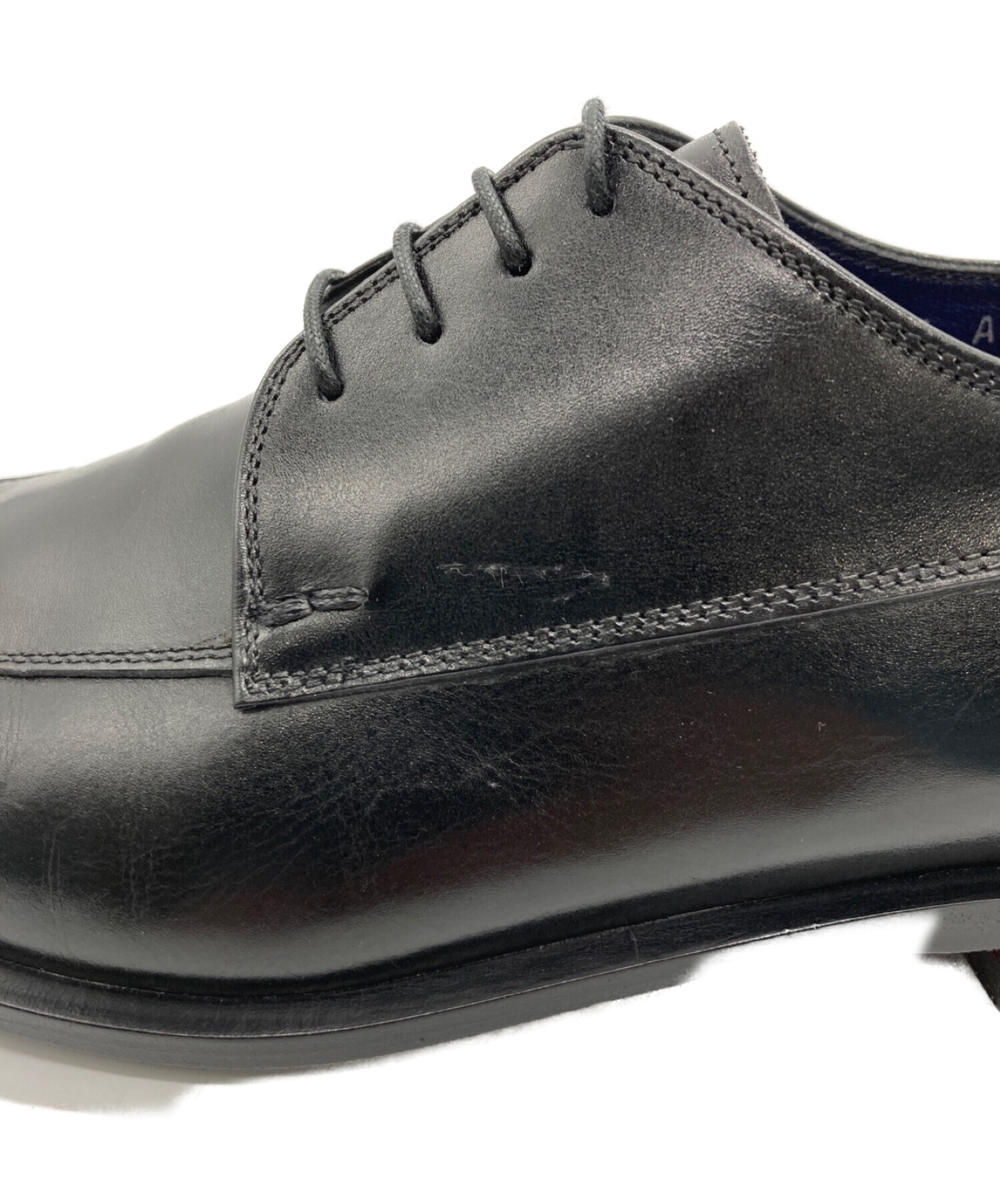 Salvatore Ferragamo ブラック レザー シューズスクウェアトゥ 中古・古着通販】Salvatore Ferragamo (サルヴァトーレ