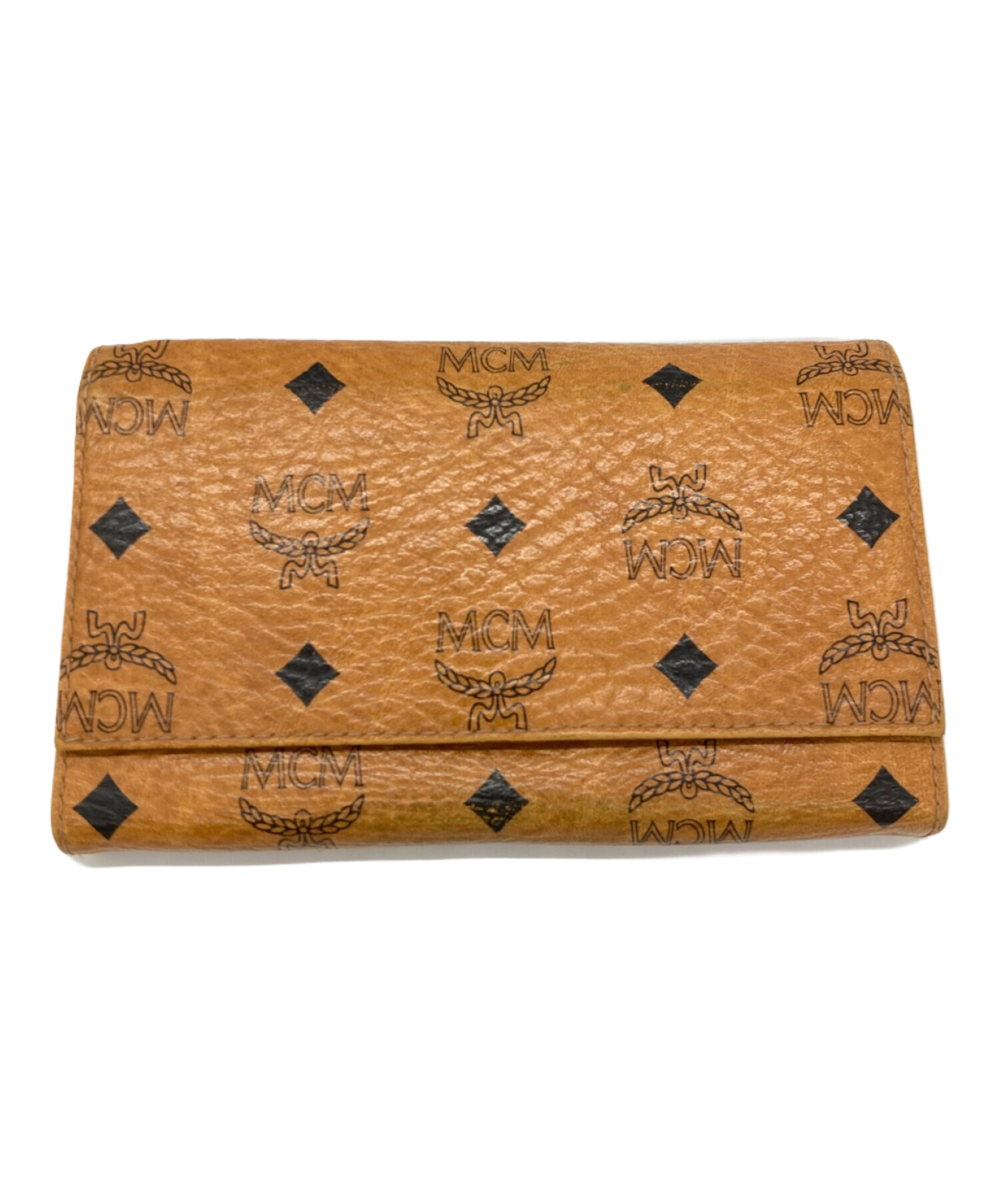 MCM 二つ折り財布 ブラウン レザー MCM エムシーエム モノグラム