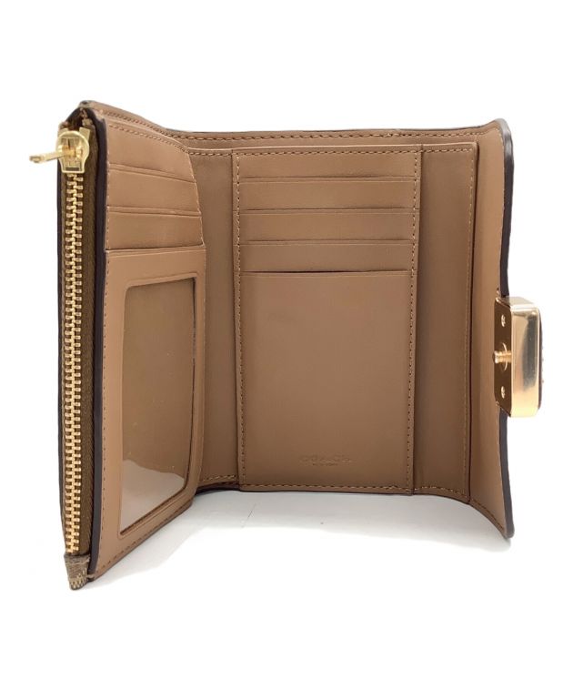 中古・古着通販】COACH (コーチ) 3つ折り財布 ブラウン｜ブランド