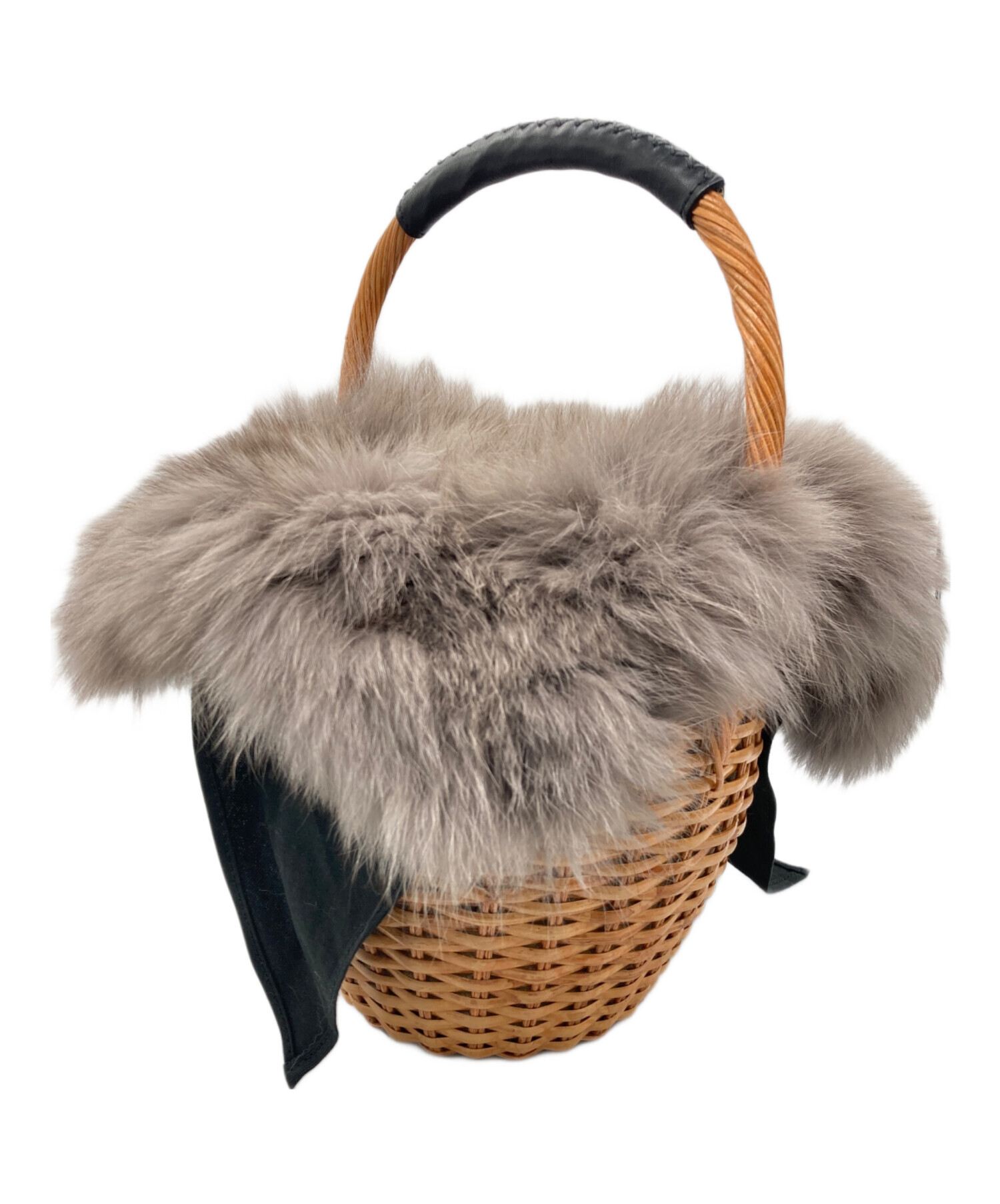 ヴィオラドーロ　ファー付きカゴバッグ ヴィオラドーロ カゴバッグ ファー付き VIOLA d'ORO かごバッグ 多色