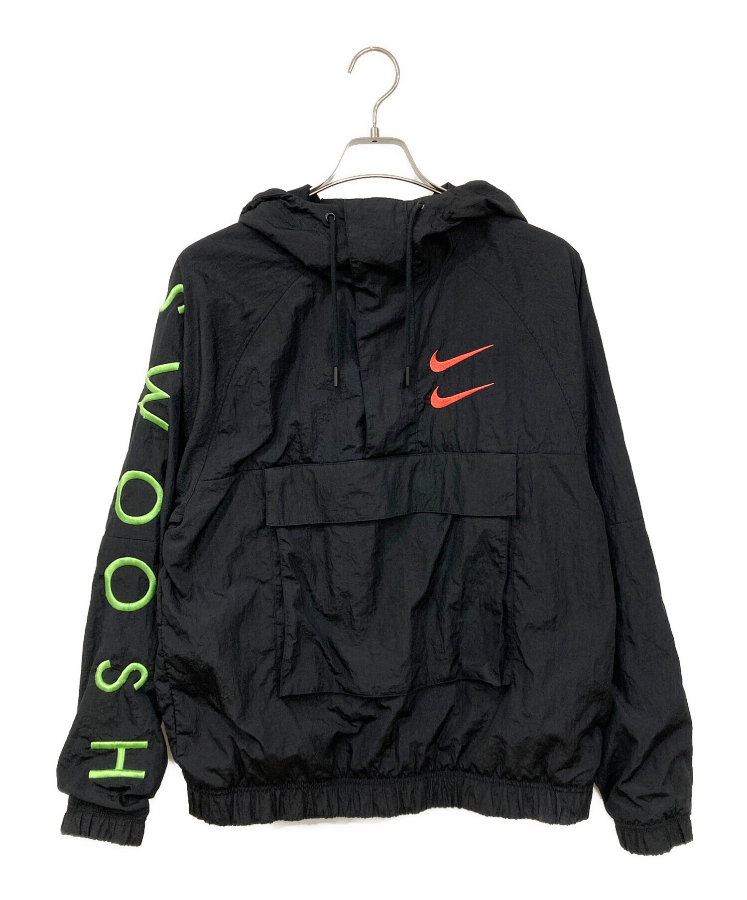 ナイキ SWOOSH メンズ ジャケット ナイロン　パーカー　アノラック 中古・古着通販】NIKE (ナイキ) SWOOSH WOVEN ANORAK JACKET ブラック