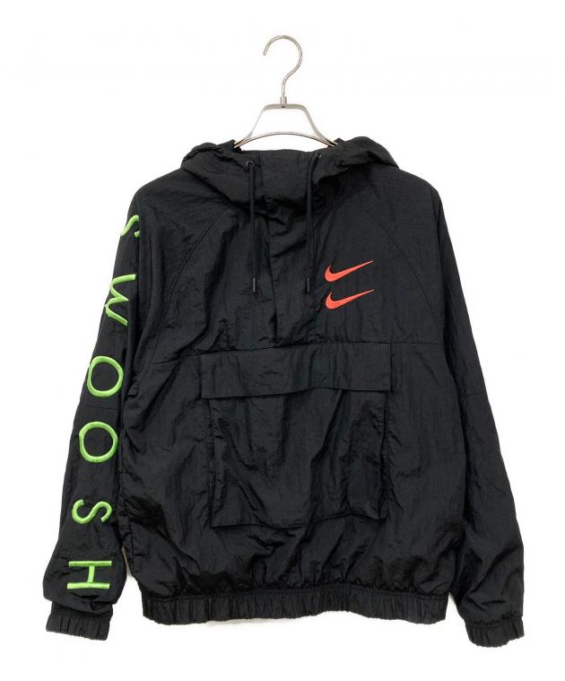 NIKE アノラックパーカー　NIKE SWOOSH WOVEN JACKET 中古・古着通販】NIKE (ナイキ) SWOOSH WOVEN ANORAK JACKET ブラック