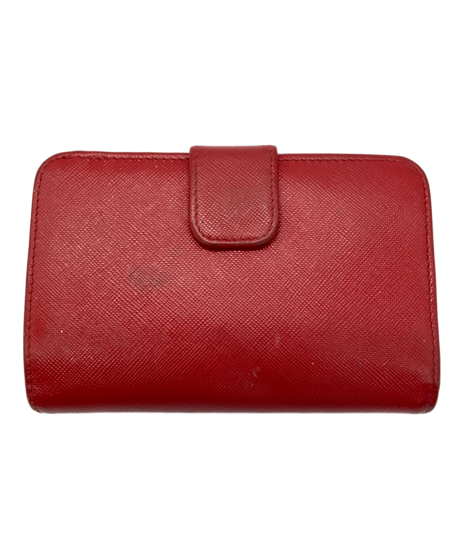 中古・古着通販】PRADA (プラダ) 2つ折り財布 レッド×ゴールド 