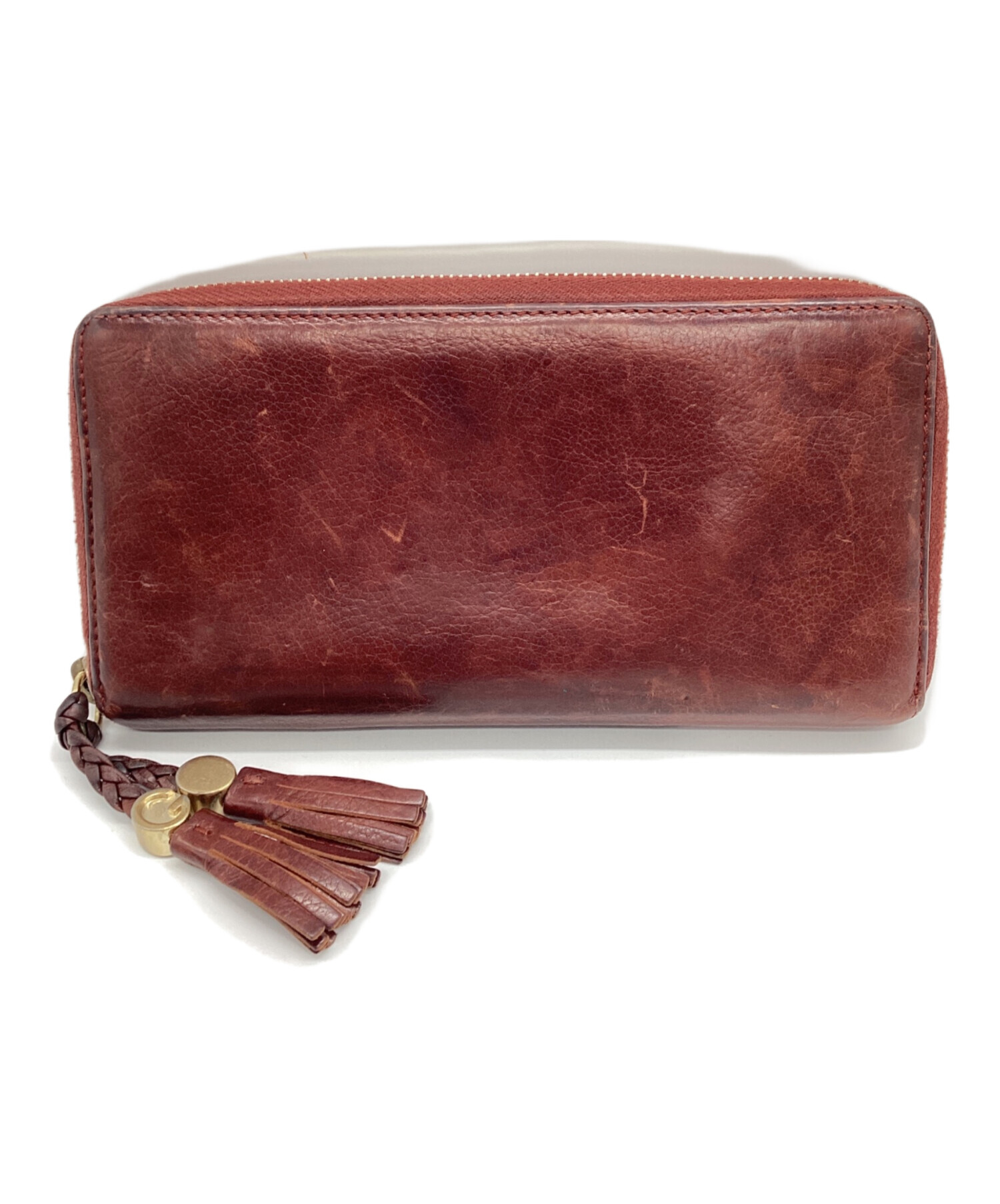 中古・古着通販】GUCCI (グッチ) ラウンドファスナー長財布 ブラウン 