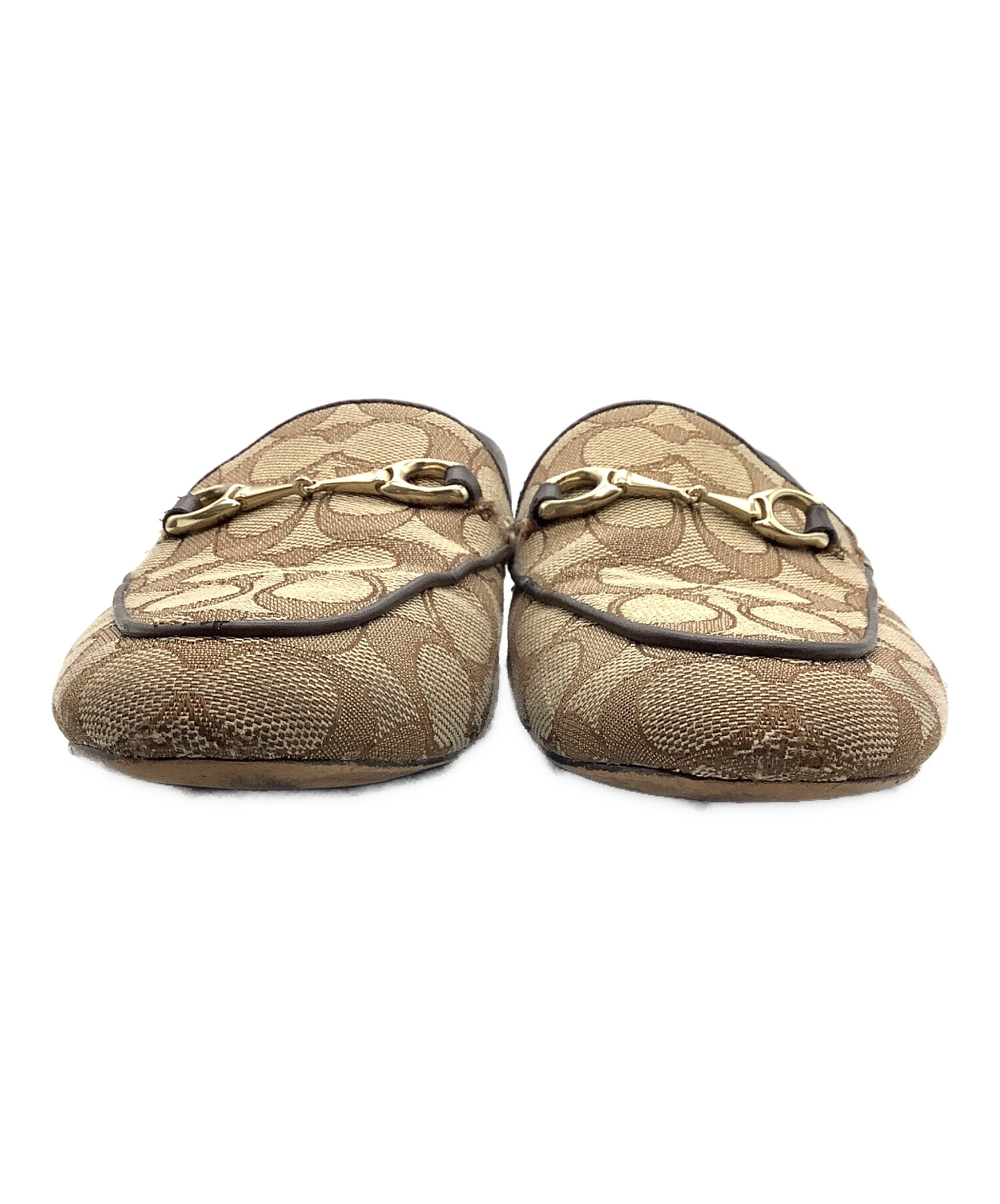 中古・古着通販】COACH (コーチ) ローファー ベージュ×ブラウン サイズ