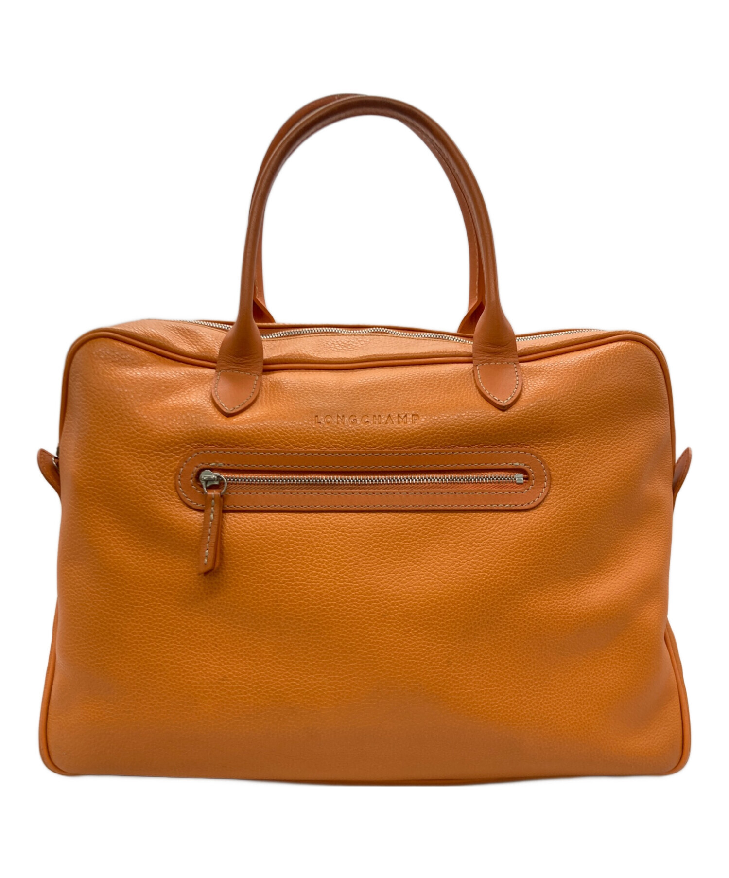 中古・古着通販】LONGCHAMP (ロンシャン) レザートートバッグ オレンジ 