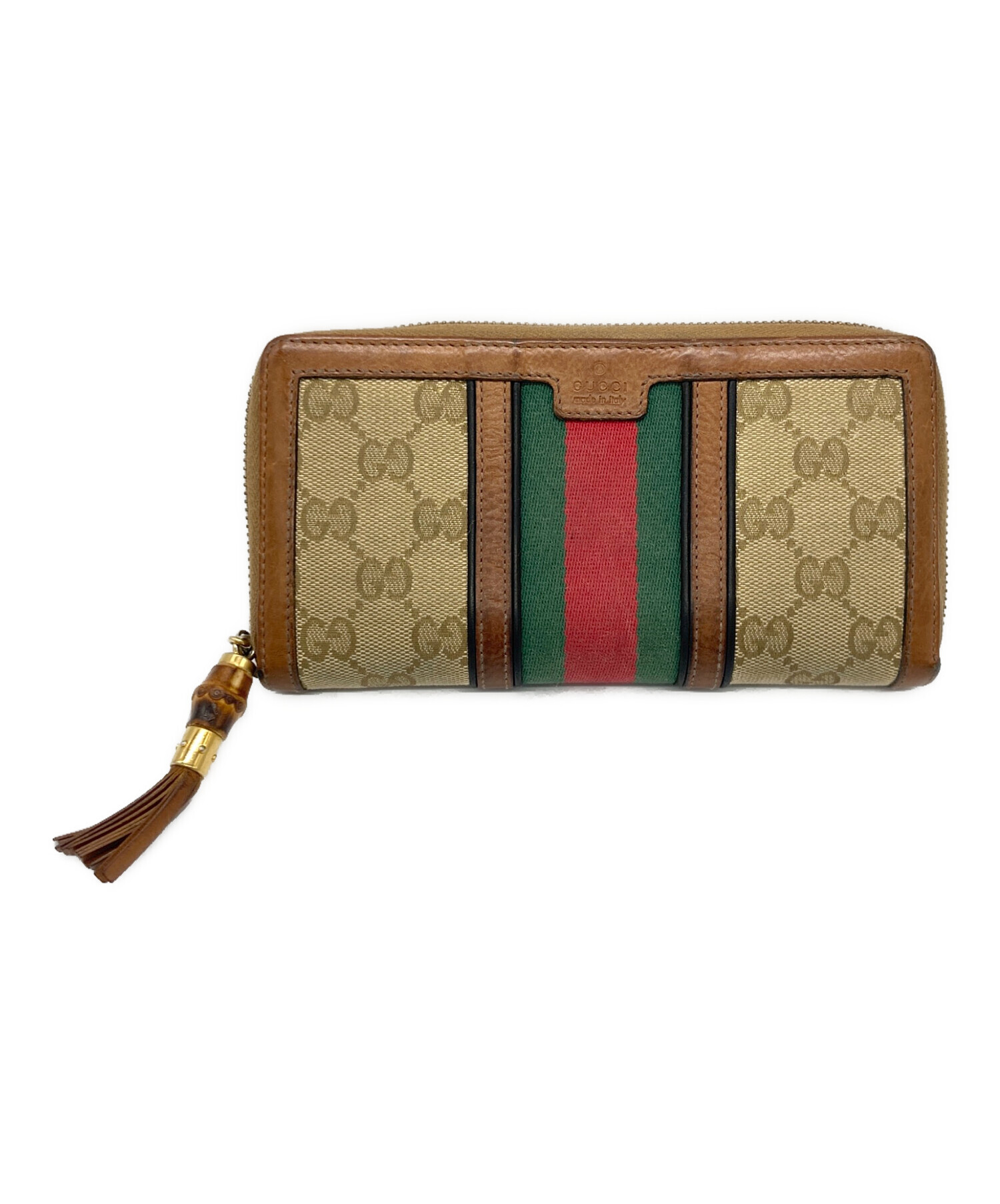 中古・古着通販】GUCCI (グッチ) 長財布 ベージュ×ブラウン｜ブランド 