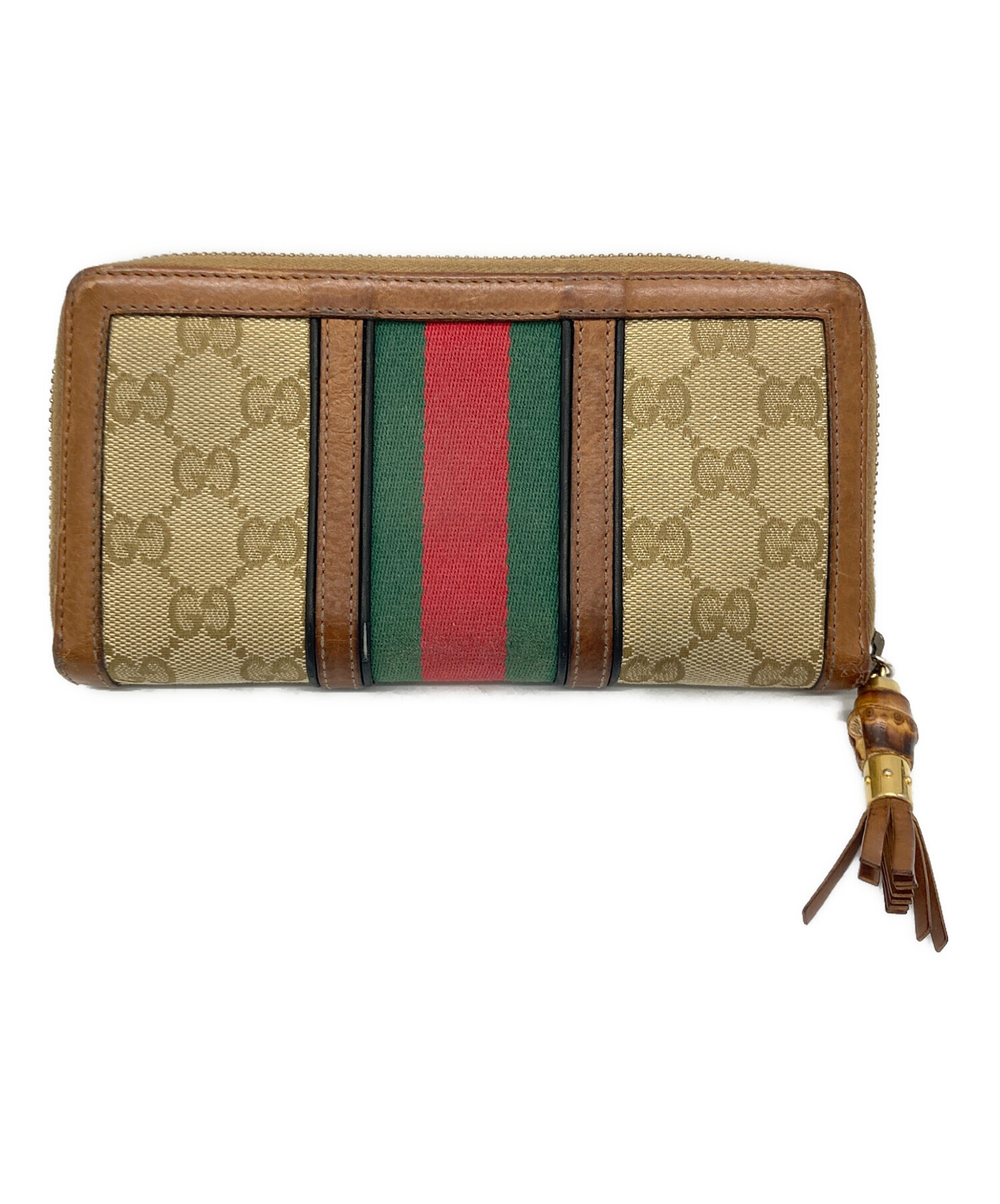 中古・古着通販】GUCCI (グッチ) 長財布 ベージュ×ブラウン｜ブランド 