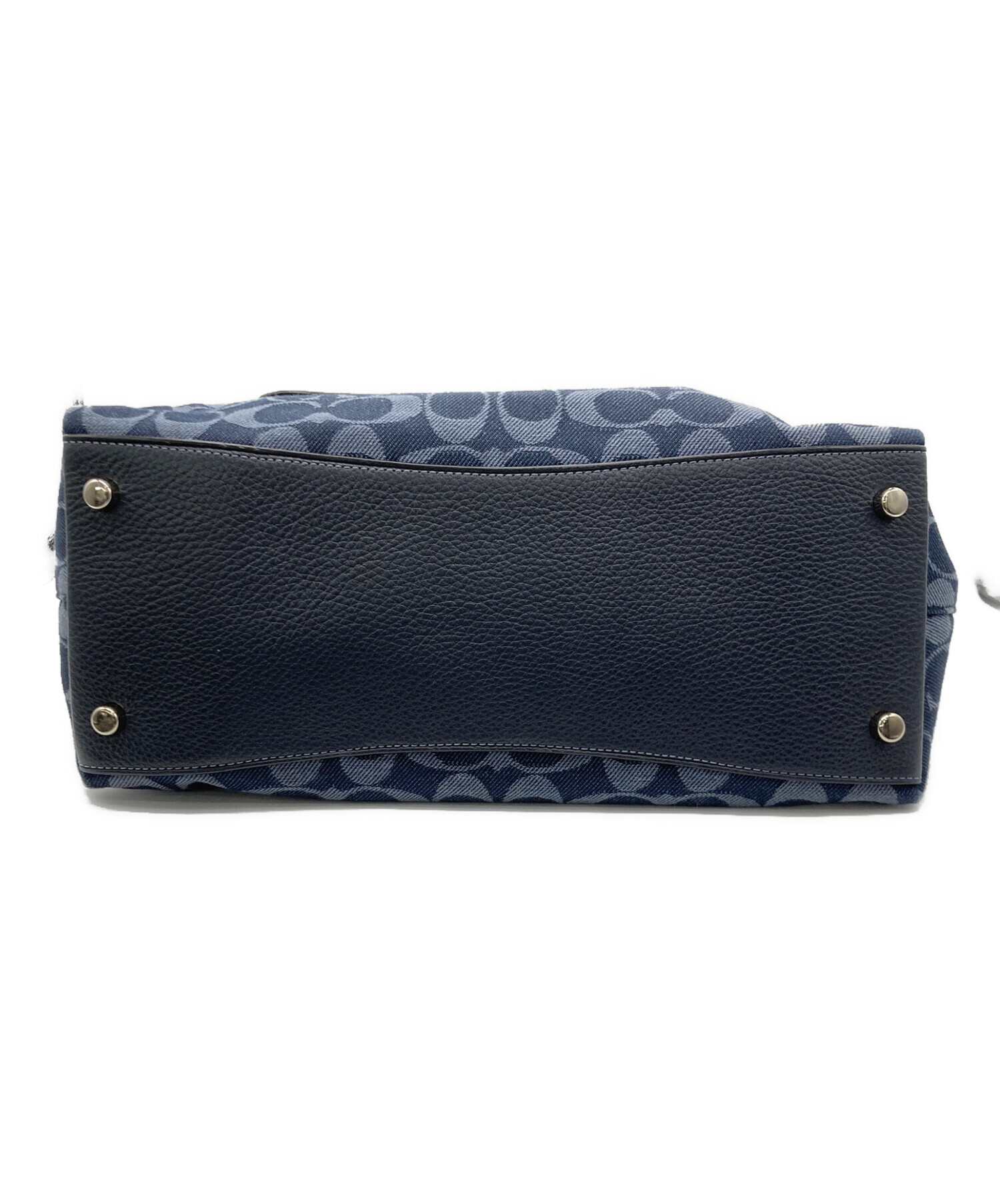 中古・古着通販】COACH (コーチ) 2WAYバッグ ネイビー×ブルー