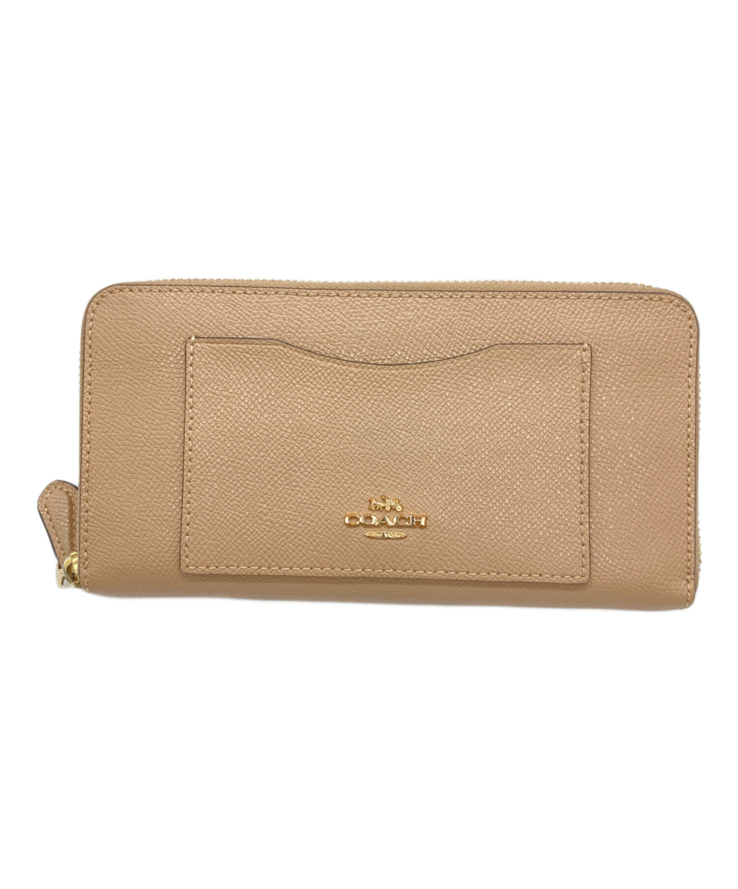 中古・古着通販】COACH (コーチ) ラインドファスナー長財布 ベージュ