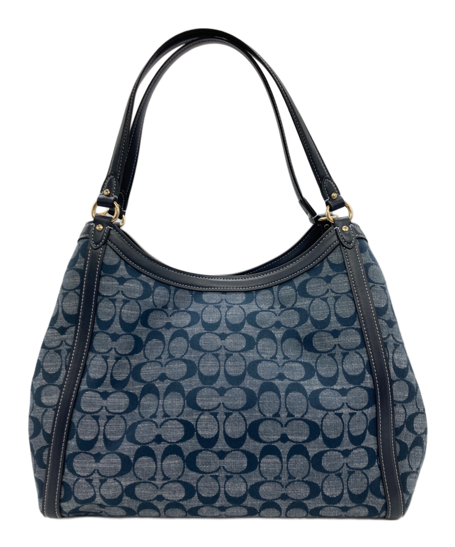 中古・古着通販】COACH (コーチ) ショルダーバッグ ブルー×ネイビー 