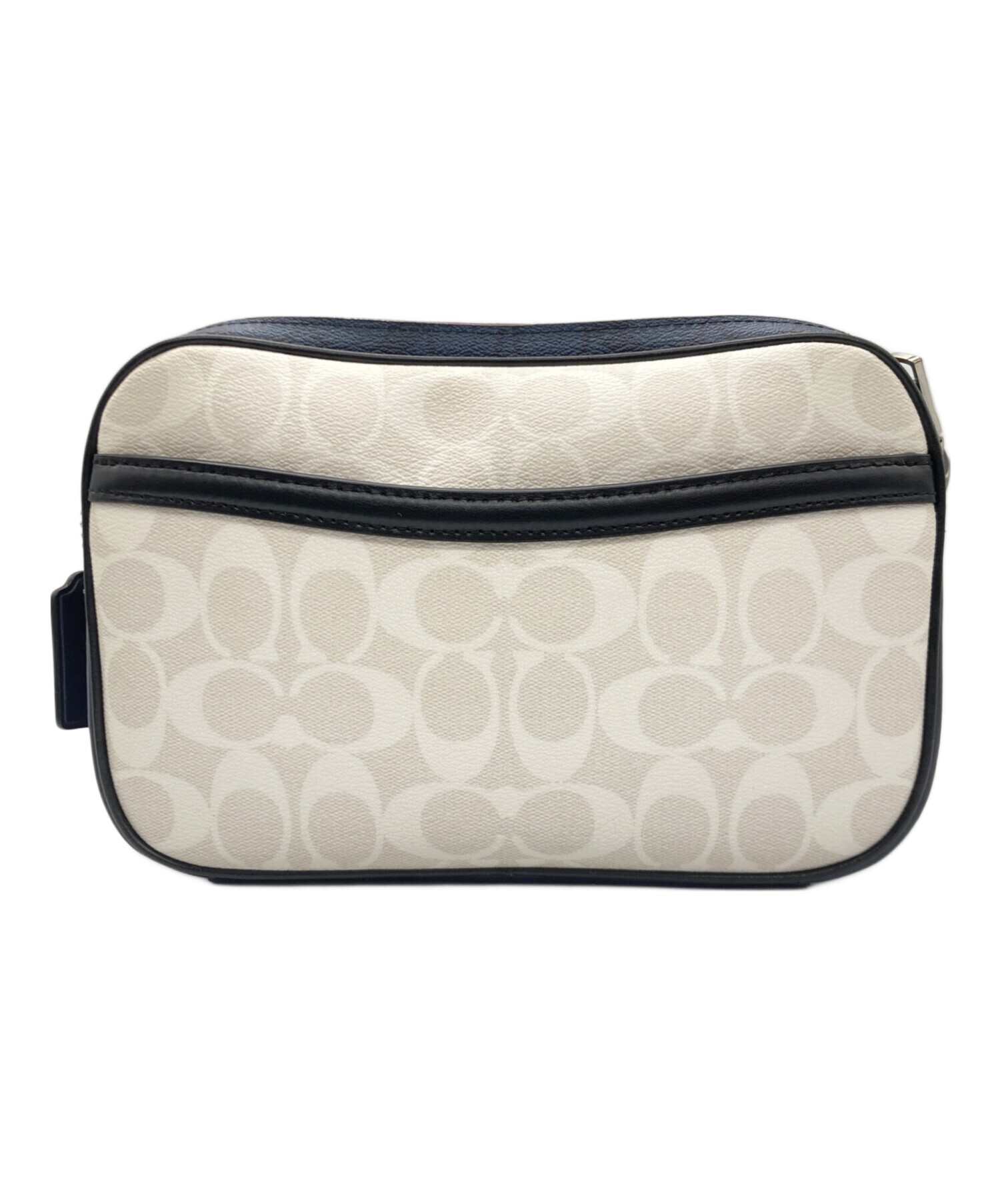 中古・古着通販】COACH (コーチ) ショルダーバッグ ホワイト×ネイビー 