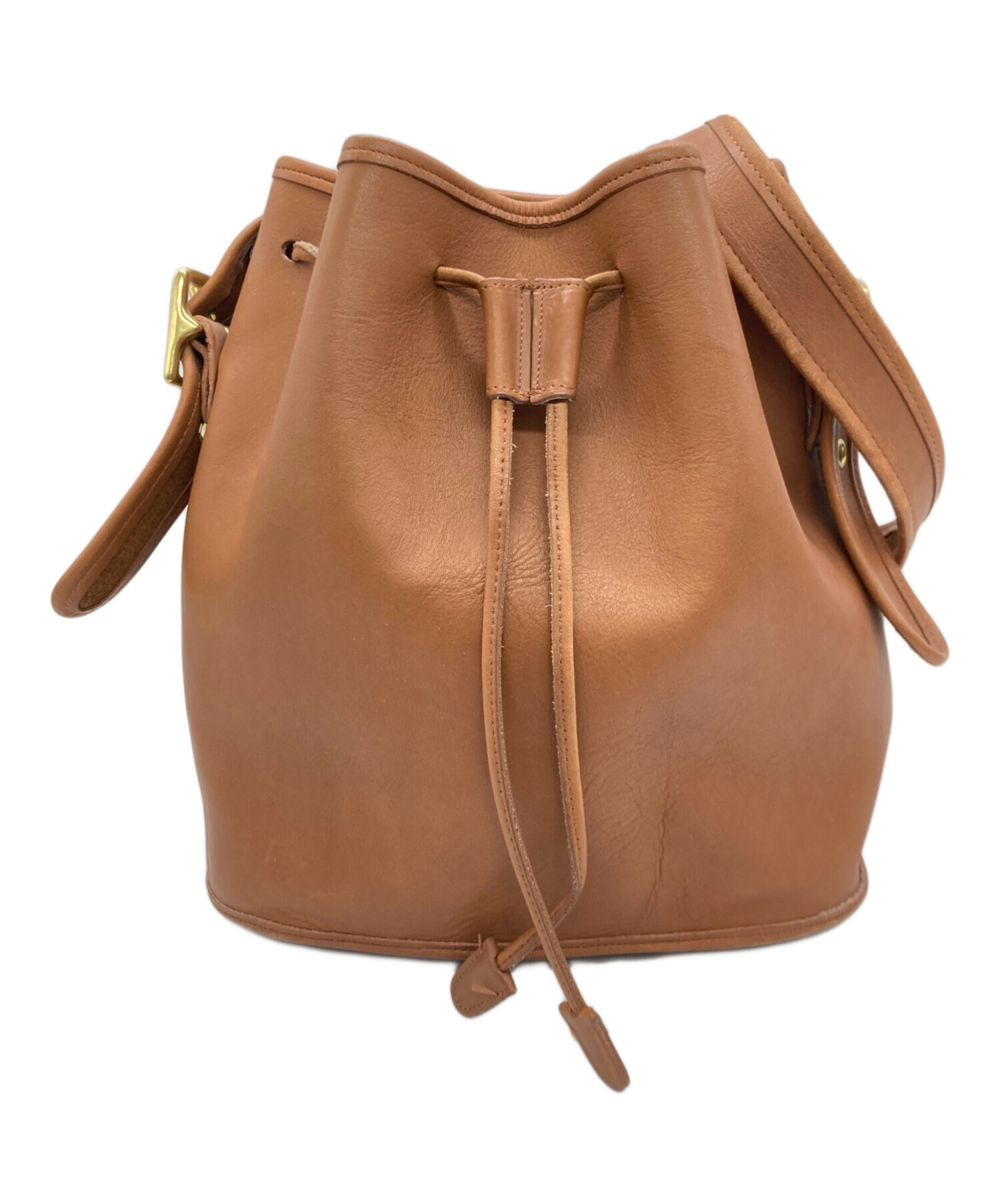中古・古着通販】COACH (コーチ) レザーショルダーバッグ キャメル 