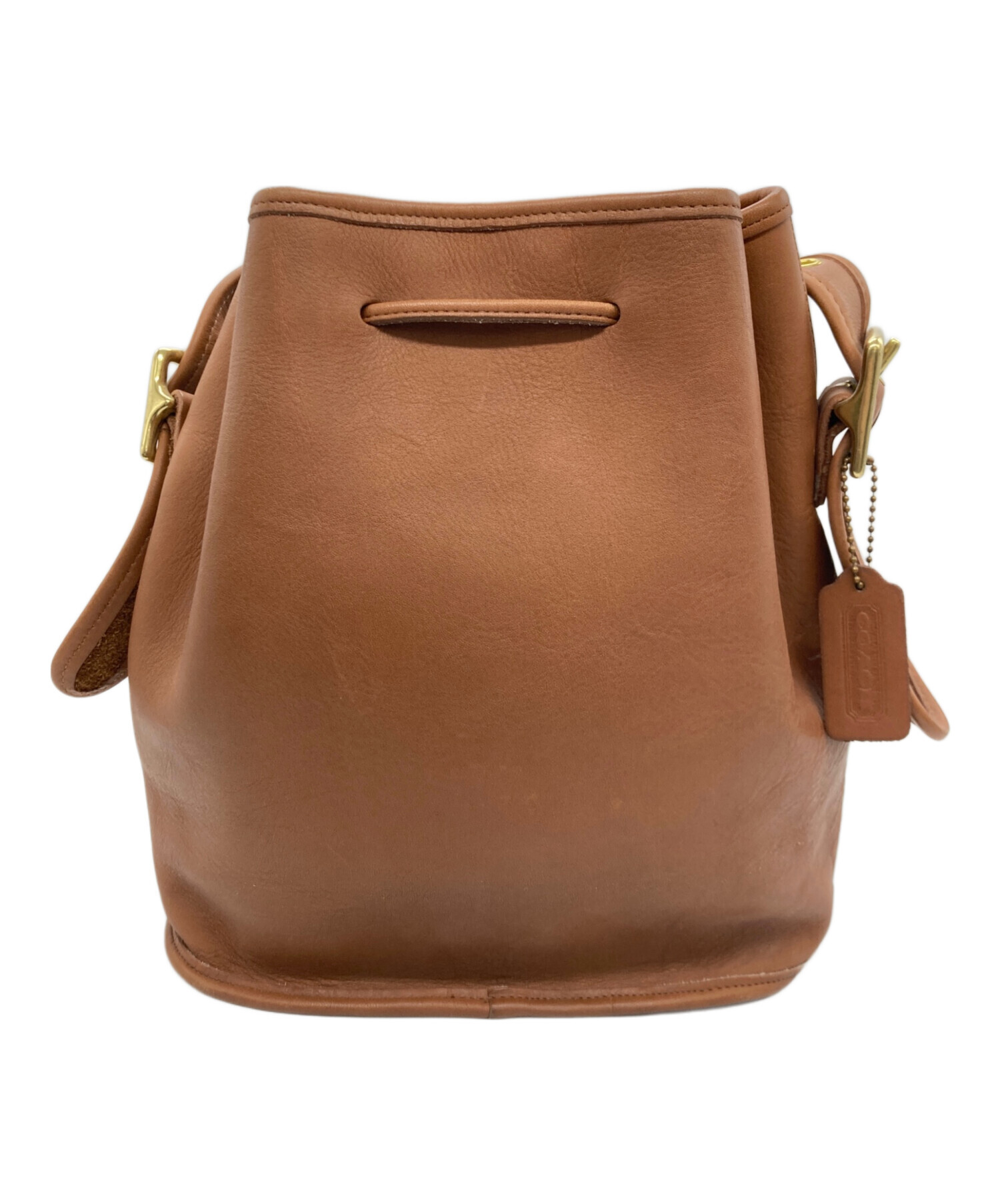 中古・古着通販】COACH (コーチ) レザーショルダーバッグ キャメル 
