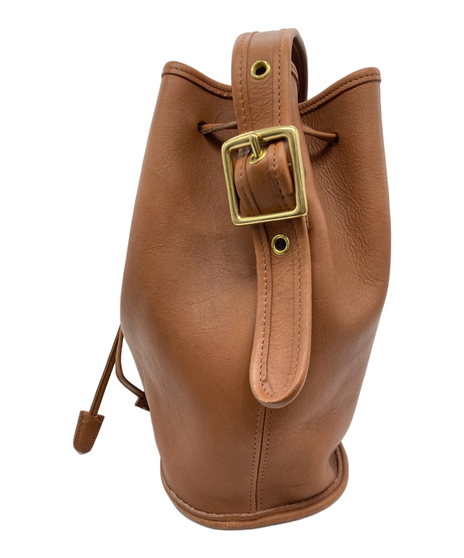 中古・古着通販】COACH (コーチ) レザーショルダーバッグ キャメル 