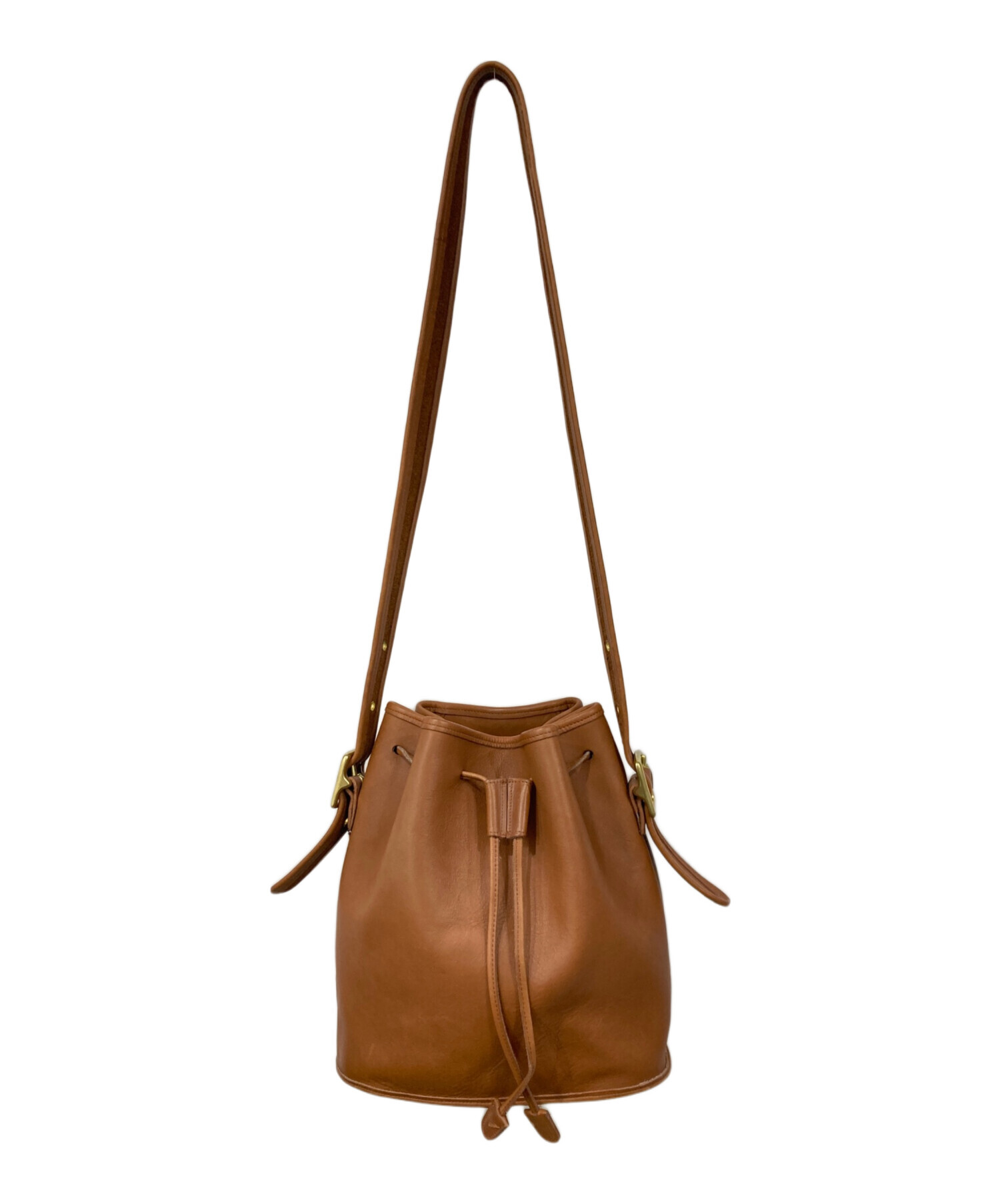 中古・古着通販】COACH (コーチ) レザーショルダーバッグ キャメル 