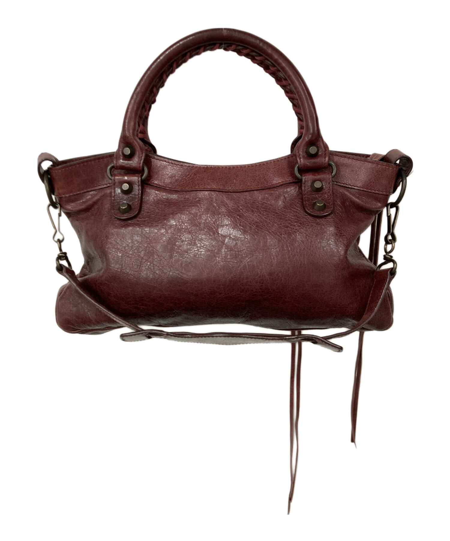 中古・古着通販】BALENCIAGA (バレンシアガ) ハンドバッグ ボルドー  