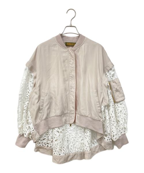 RISLEY リズレー レース柄 ブルゾン スプリング 薄手 限定色 ベージュ 中古・古着通販】Risley (リズレー) レースブルゾン ベージュ×ホワイト