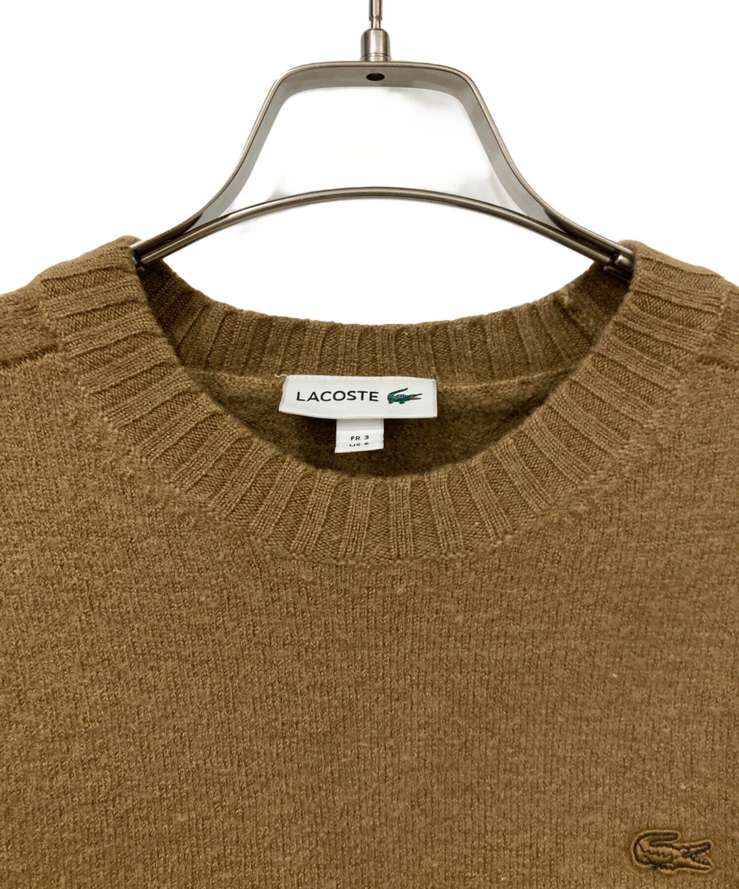 中古・古着通販】LACOSTE (ラコステ) ウールニット ブラウン サイズ:S