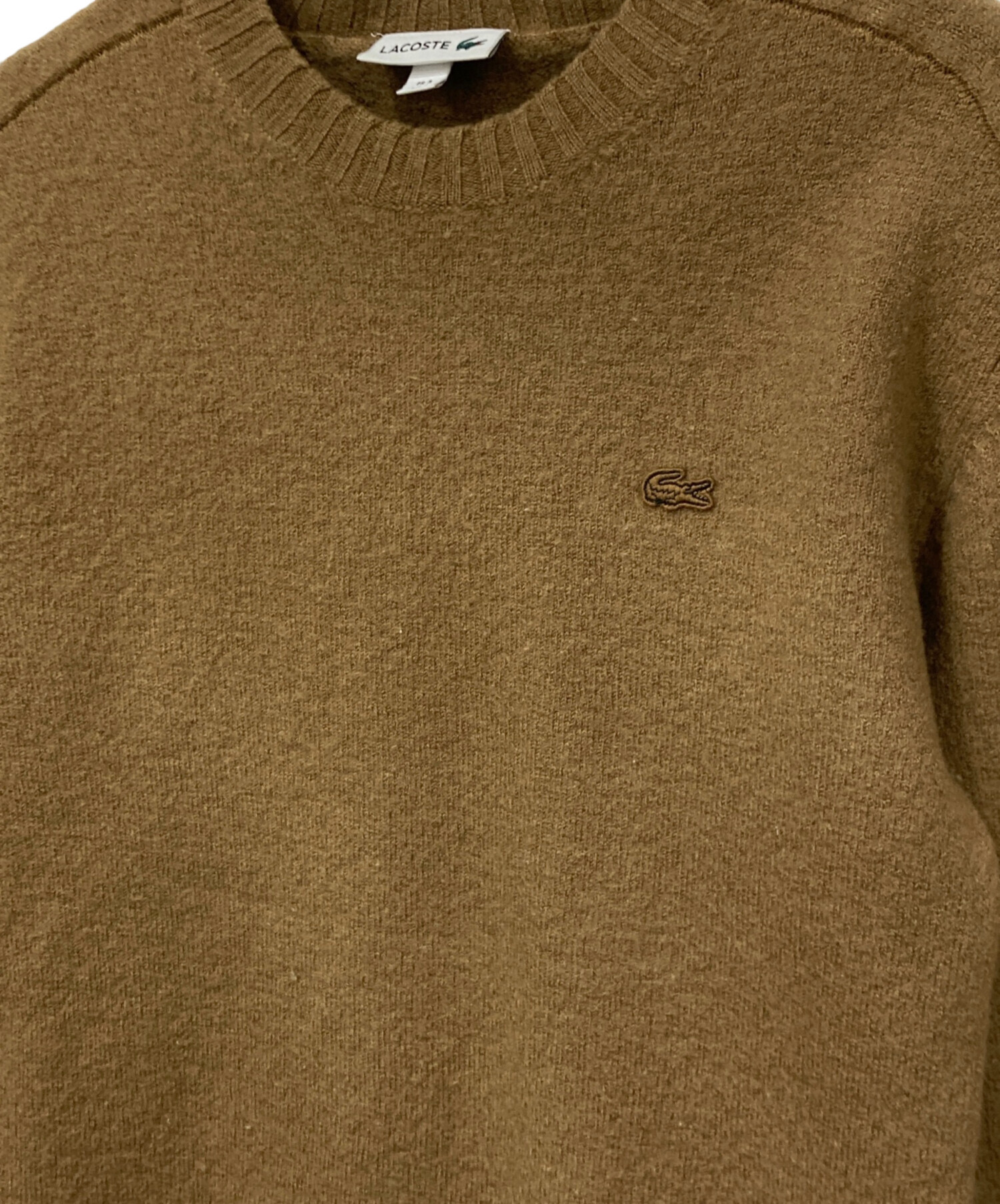中古・古着通販】LACOSTE (ラコステ) ウールニット ブラウン サイズ:S 