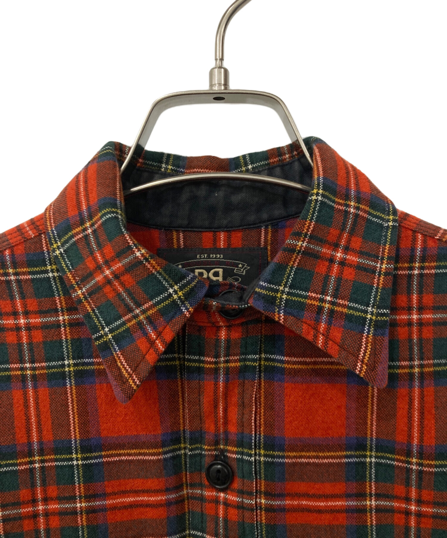 RRL　赤×黒　チェックシャツ　M RRL ダブルアールエル 復刻 オンブレ チェック シャツ レッド系 M