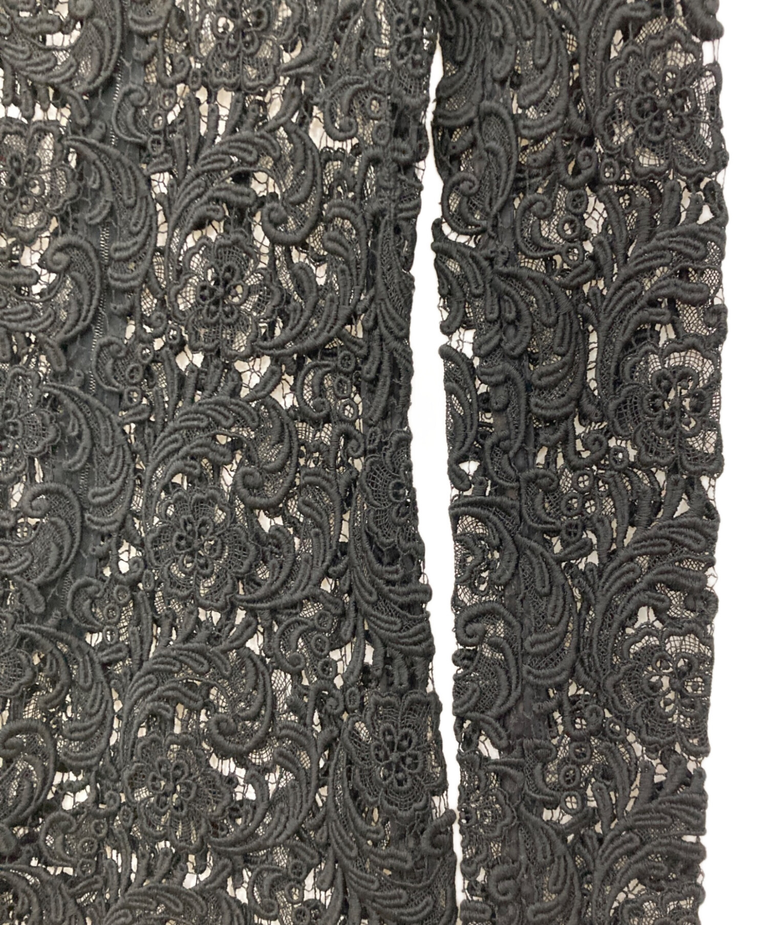 中古・古着通販】PRADA (プラダ) レースワンピース ブラック サイズ