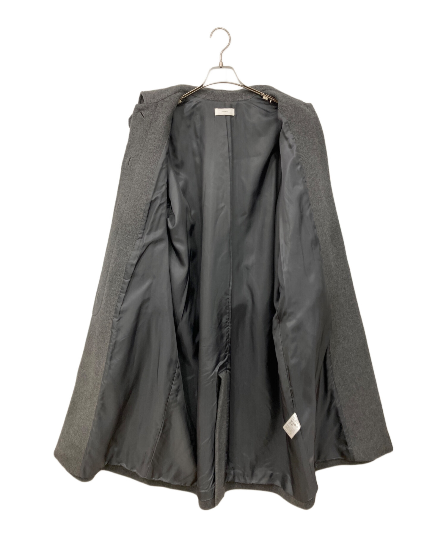 中古・古着通販】KAGURE (カグレ) ウールステンカラーコート グレー