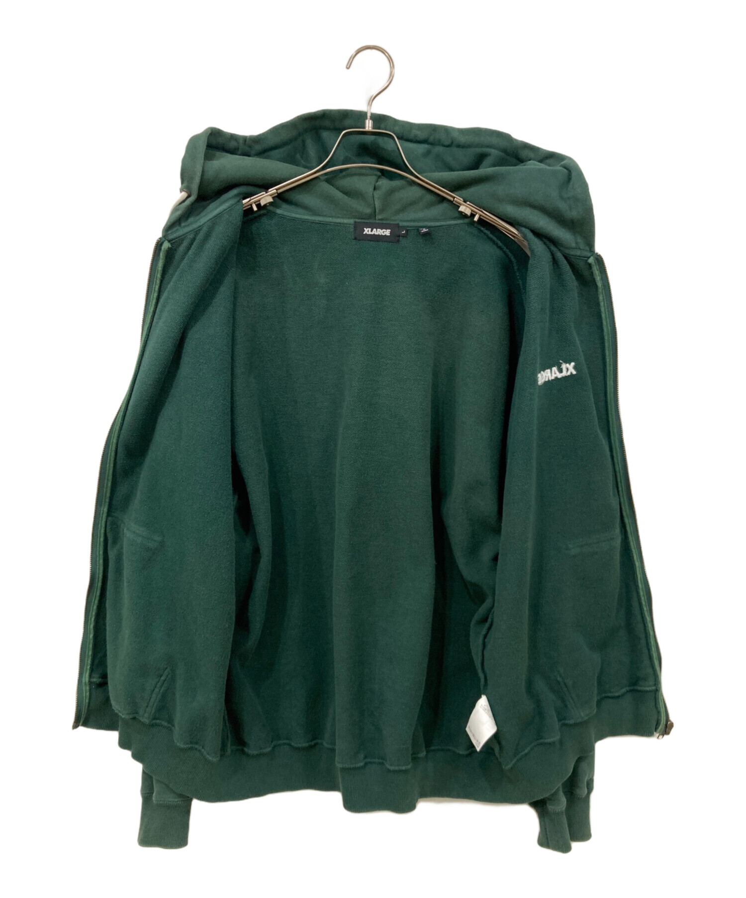中古・古着通販】X-LARGE (エクストララージ) ジップパーカー グリーン