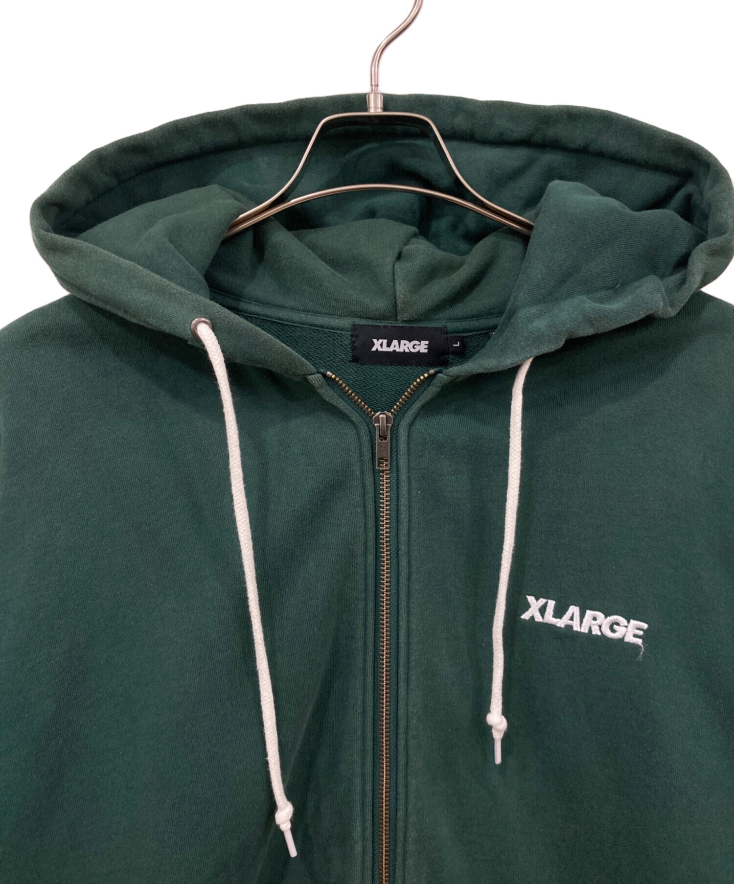 中古・古着通販】X-LARGE (エクストララージ) ジップパーカー グリーン 