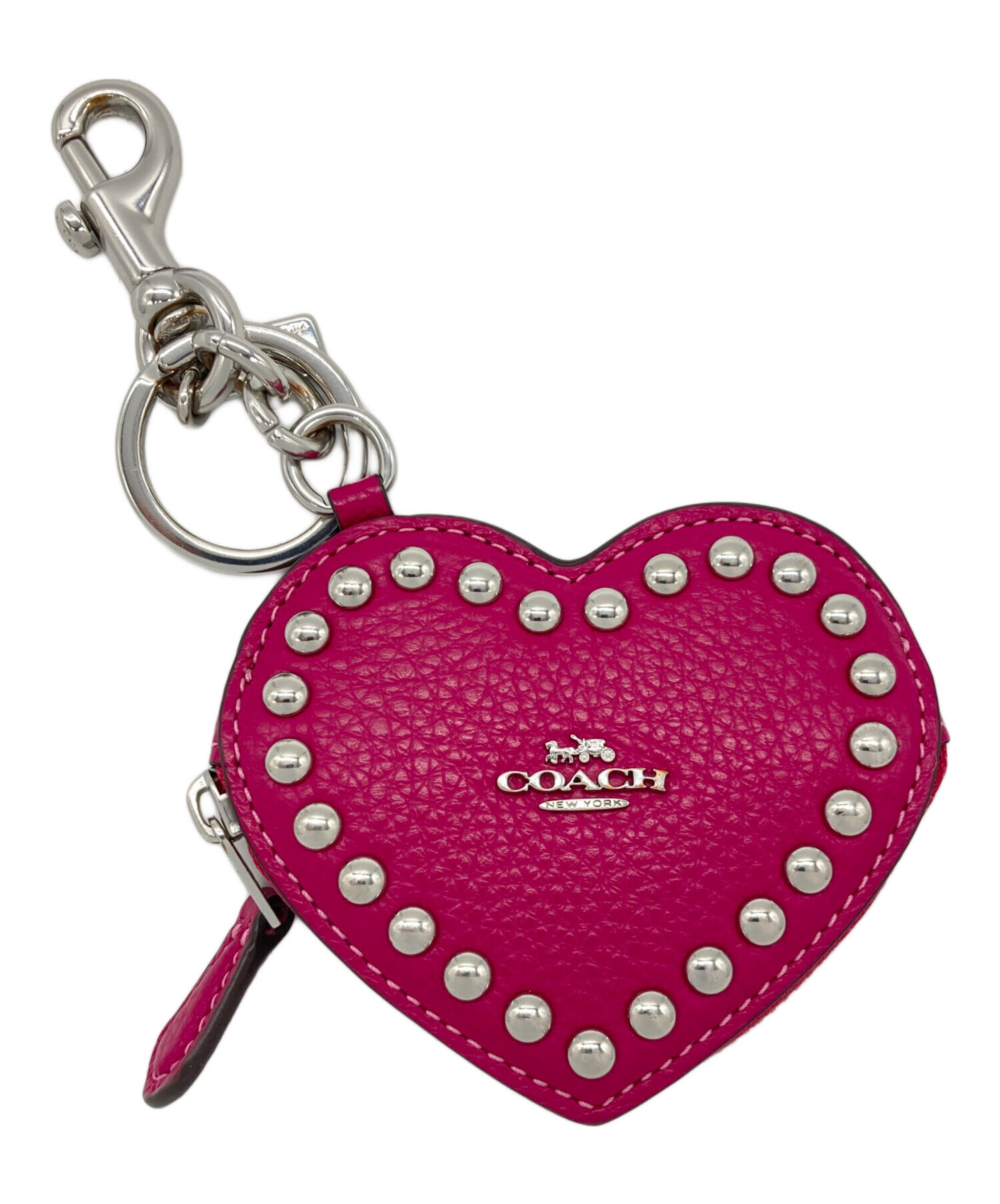 中古・古着通販】COACH (コーチ) ハートポーチ・リベット ピンク