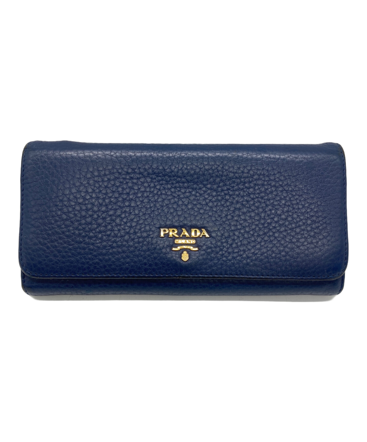 中古・古着通販】PRADA (プラダ) 長財布 ブルー×ゴールド｜ブランド