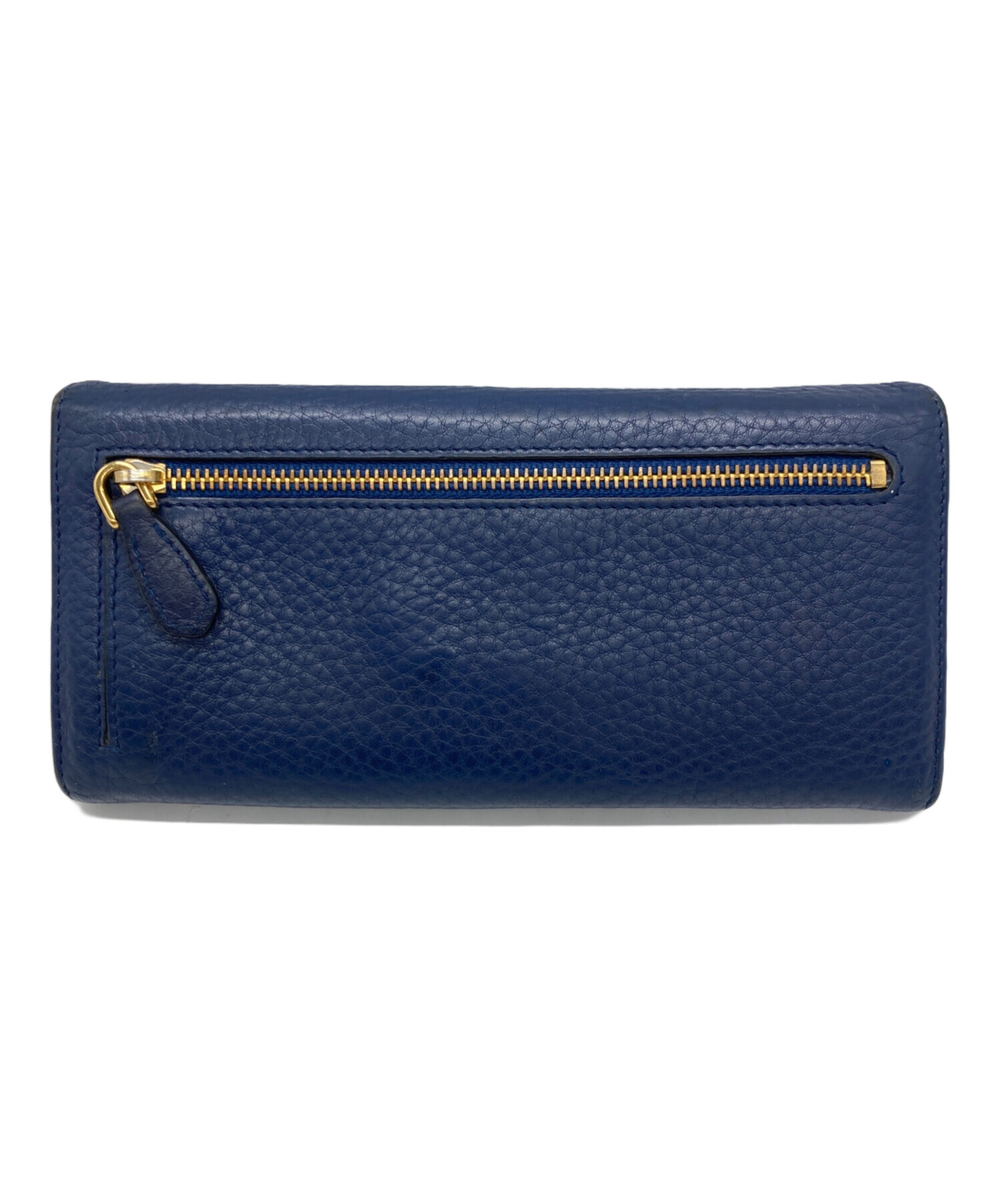 中古・古着通販】PRADA (プラダ) 長財布 ブルー×ゴールド｜ブランド