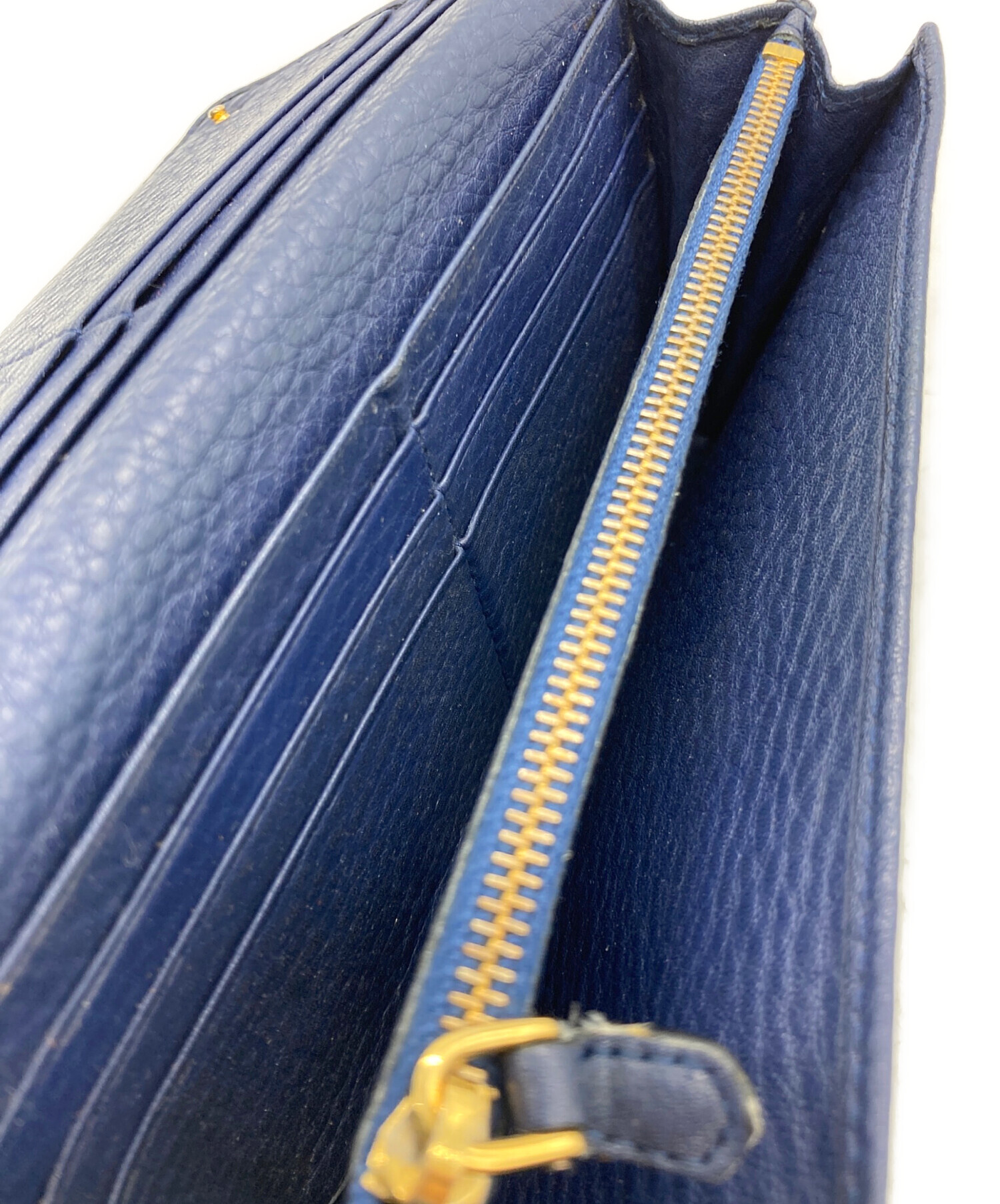 中古・古着通販】PRADA (プラダ) 長財布 ブルー×ゴールド｜ブランド