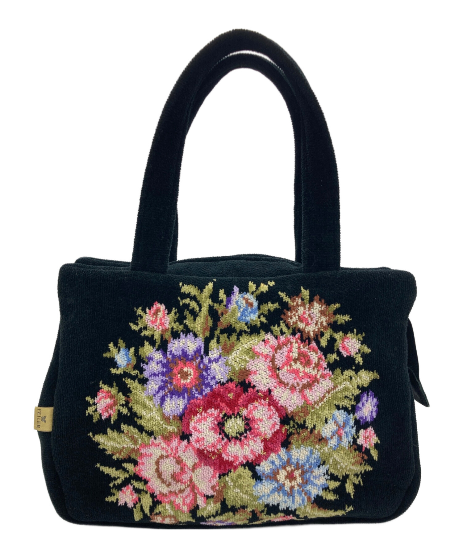 中古・古着通販】FEILER (フェイラー) ハンドバッグ ブラック×ピンク